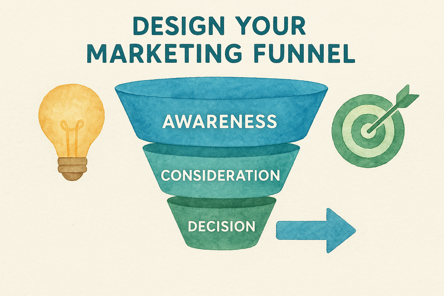 Map the three funnel stages
