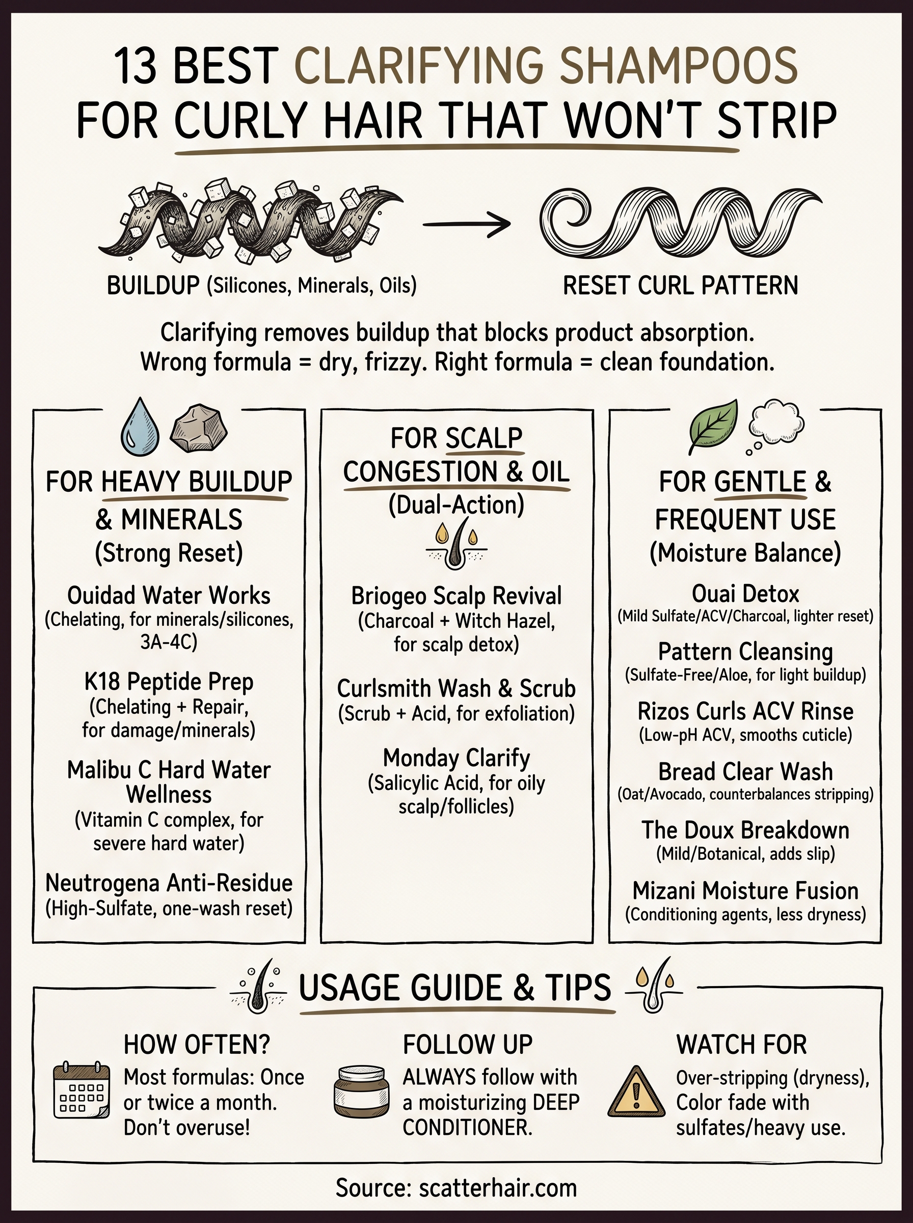clarifying shampoo for curly hair infographic