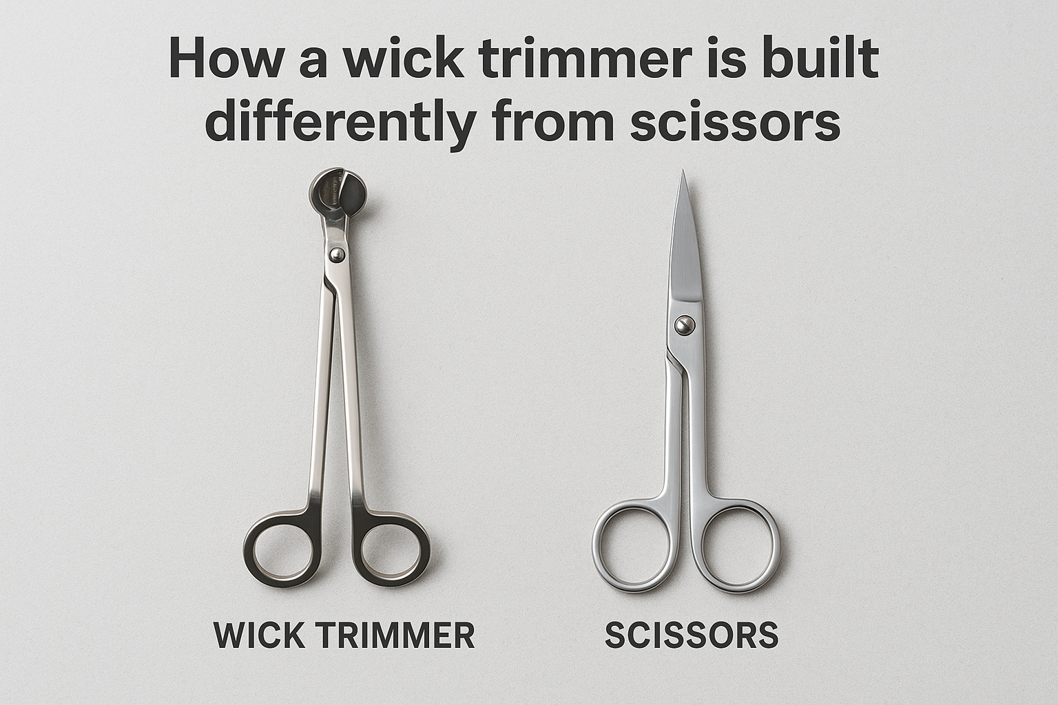 How a wick trimmer is built differently from scissors