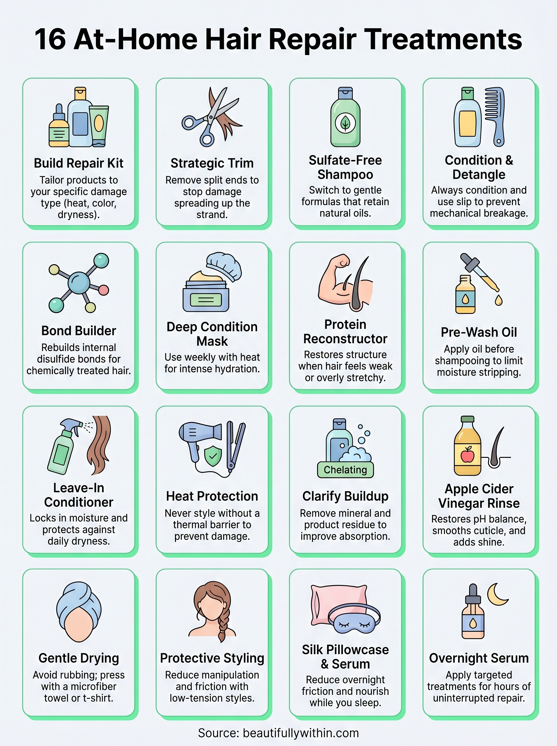 hair repair treatments at home infographic