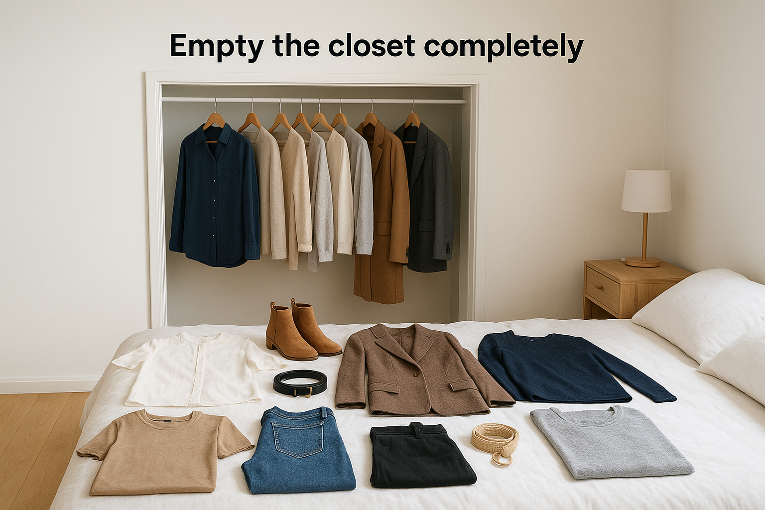 Empty the closet completely