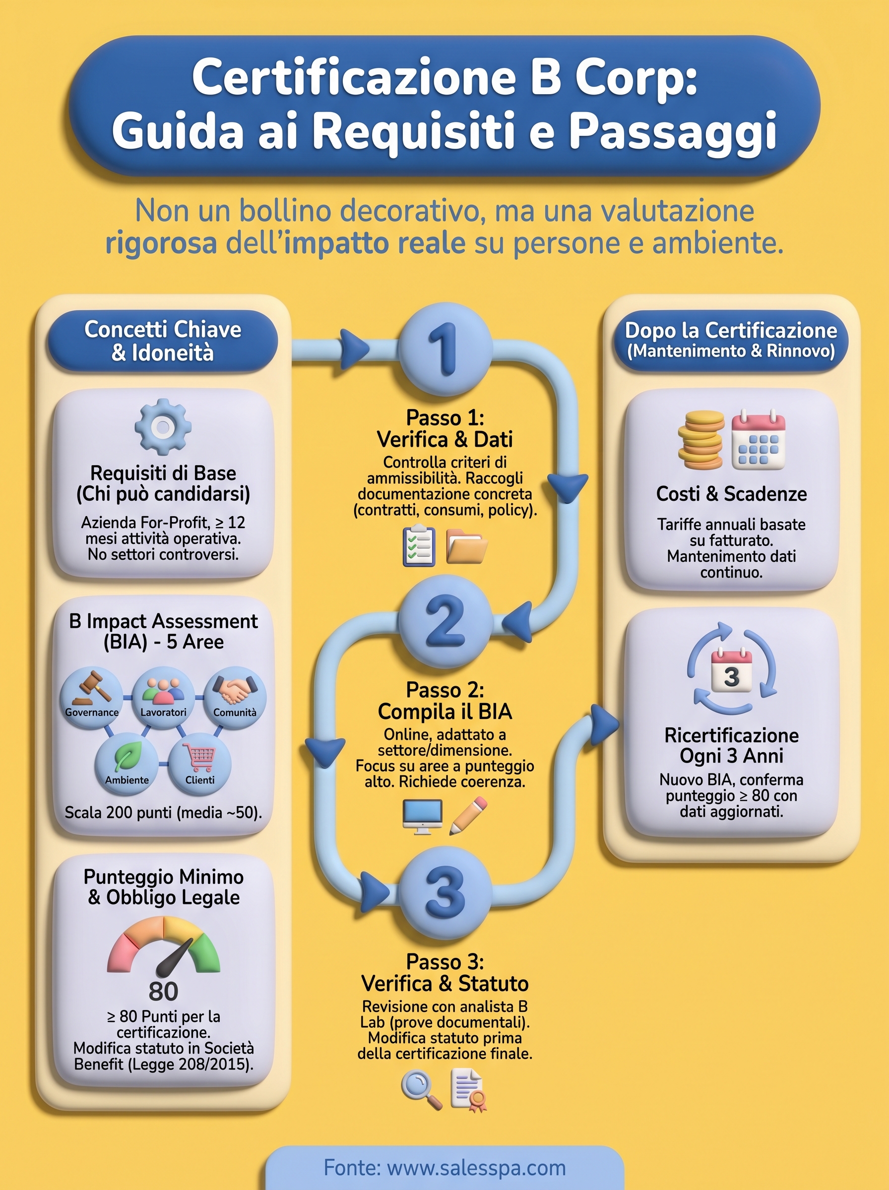 certificazione b corp requisiti infographic