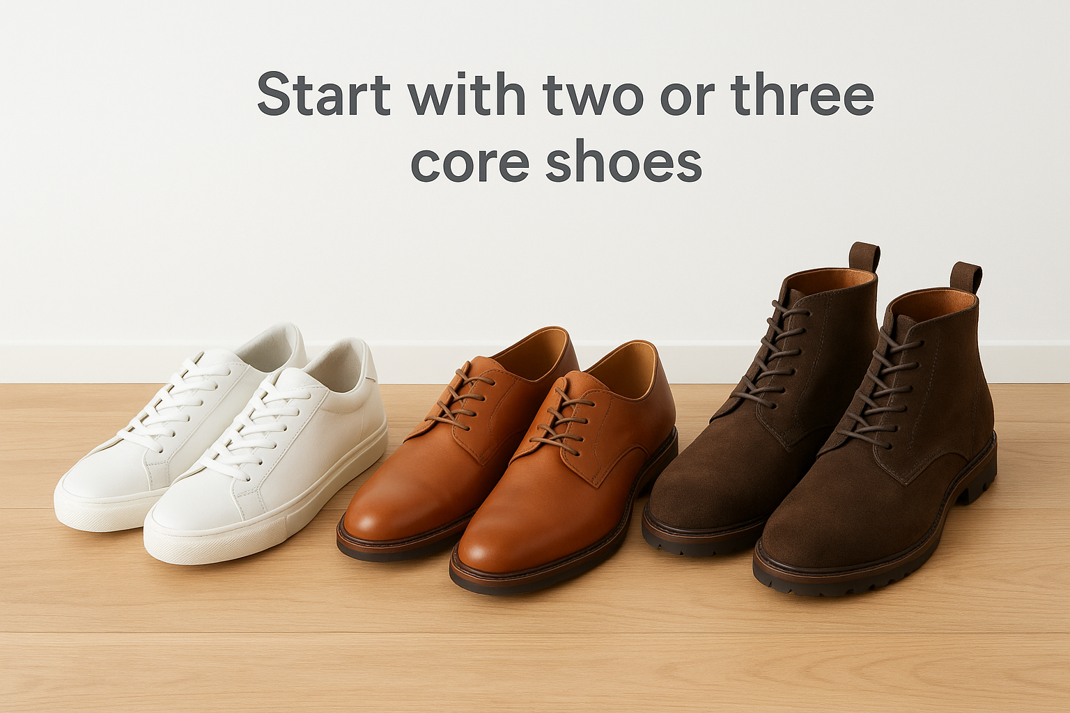 Start with two or three core shoes