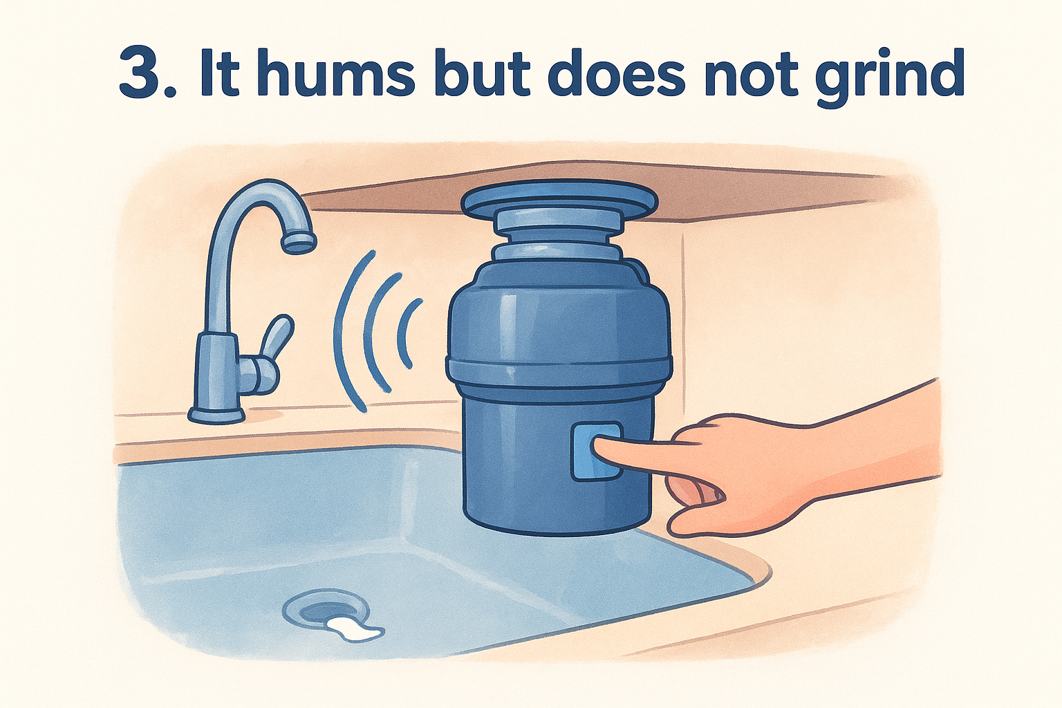 3. It hums but does not grind