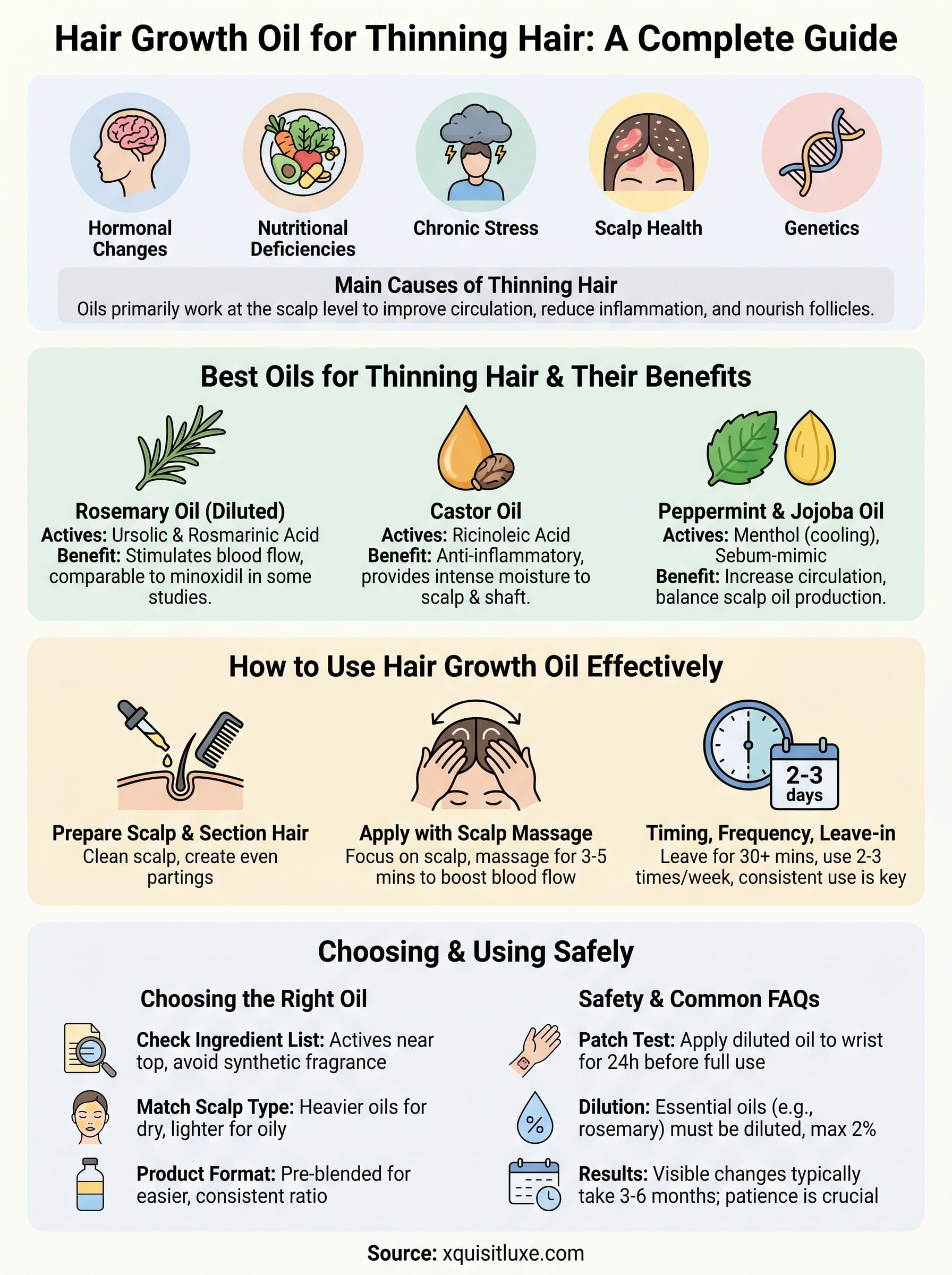 hair growth oil for thinning hair infographic