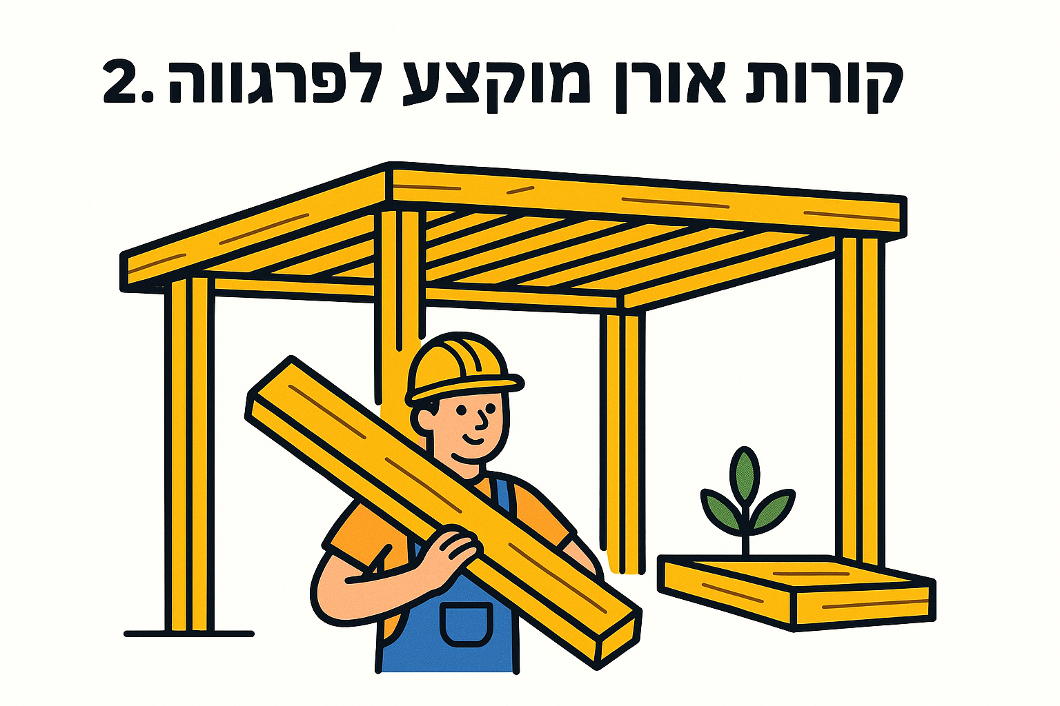2. קורות אורן מוקצע לפרגולה