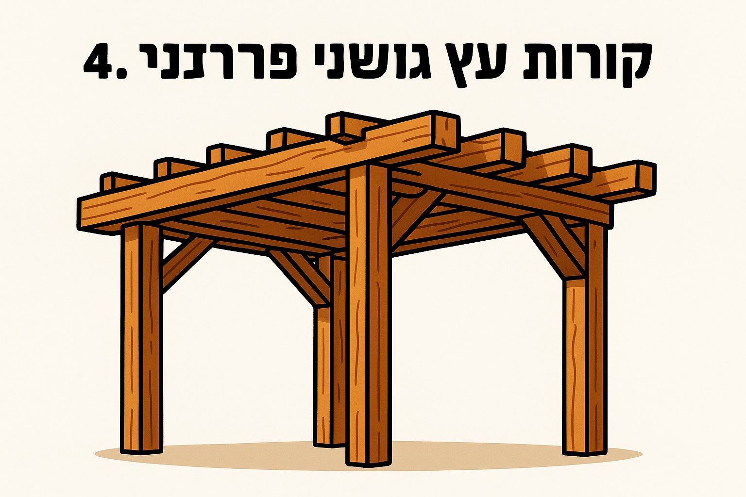4. קורות עץ גושני לפרגולה
