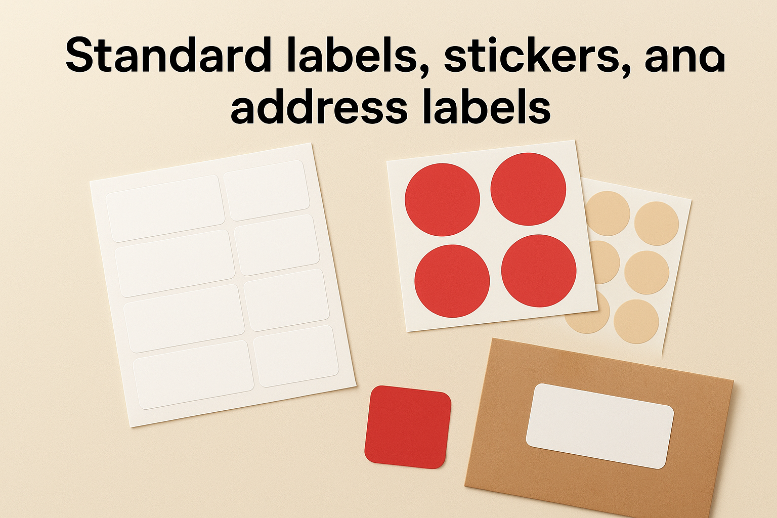 Standard labels, stickers, and address labels