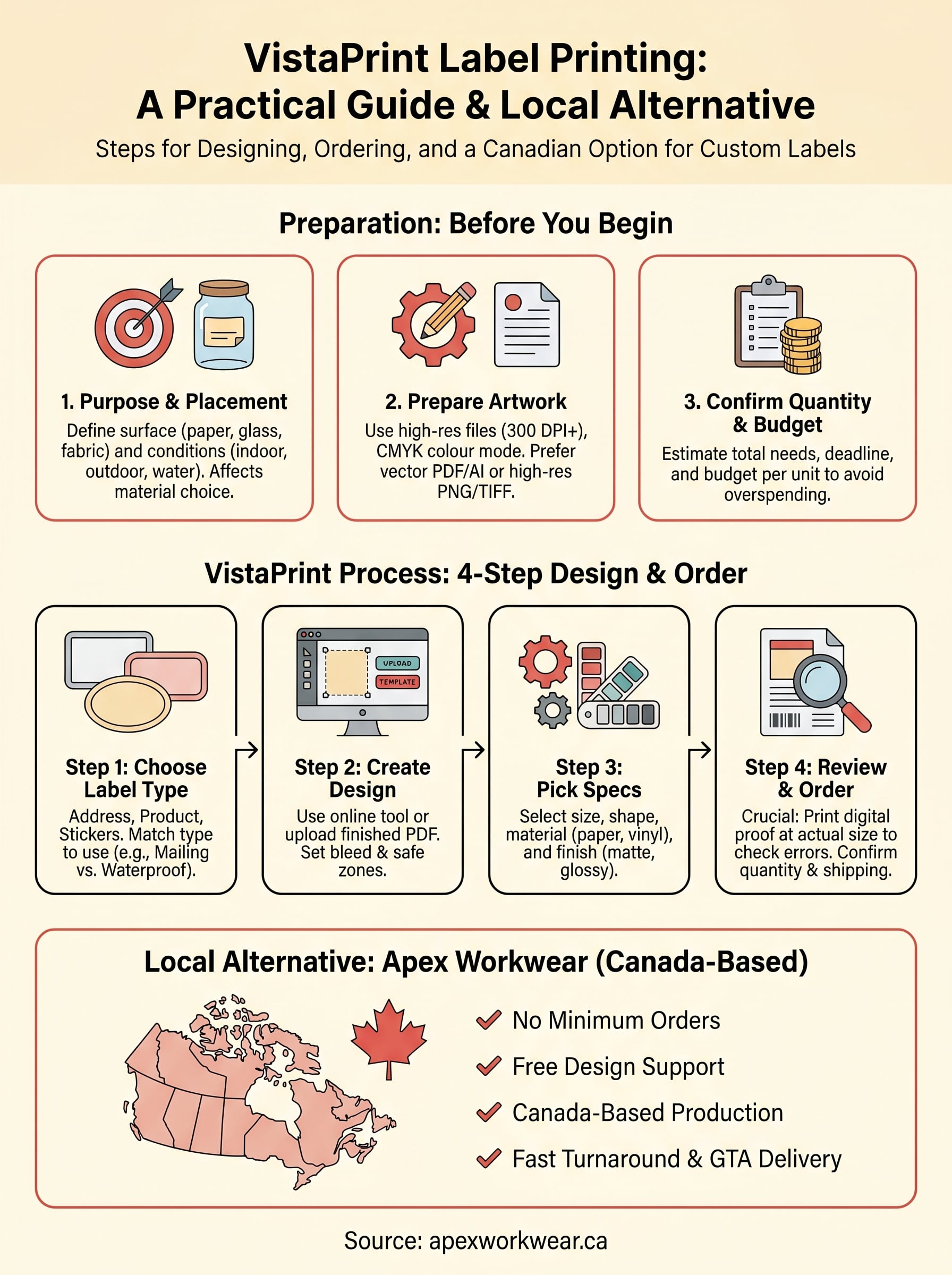 vistaprint label printing infographic