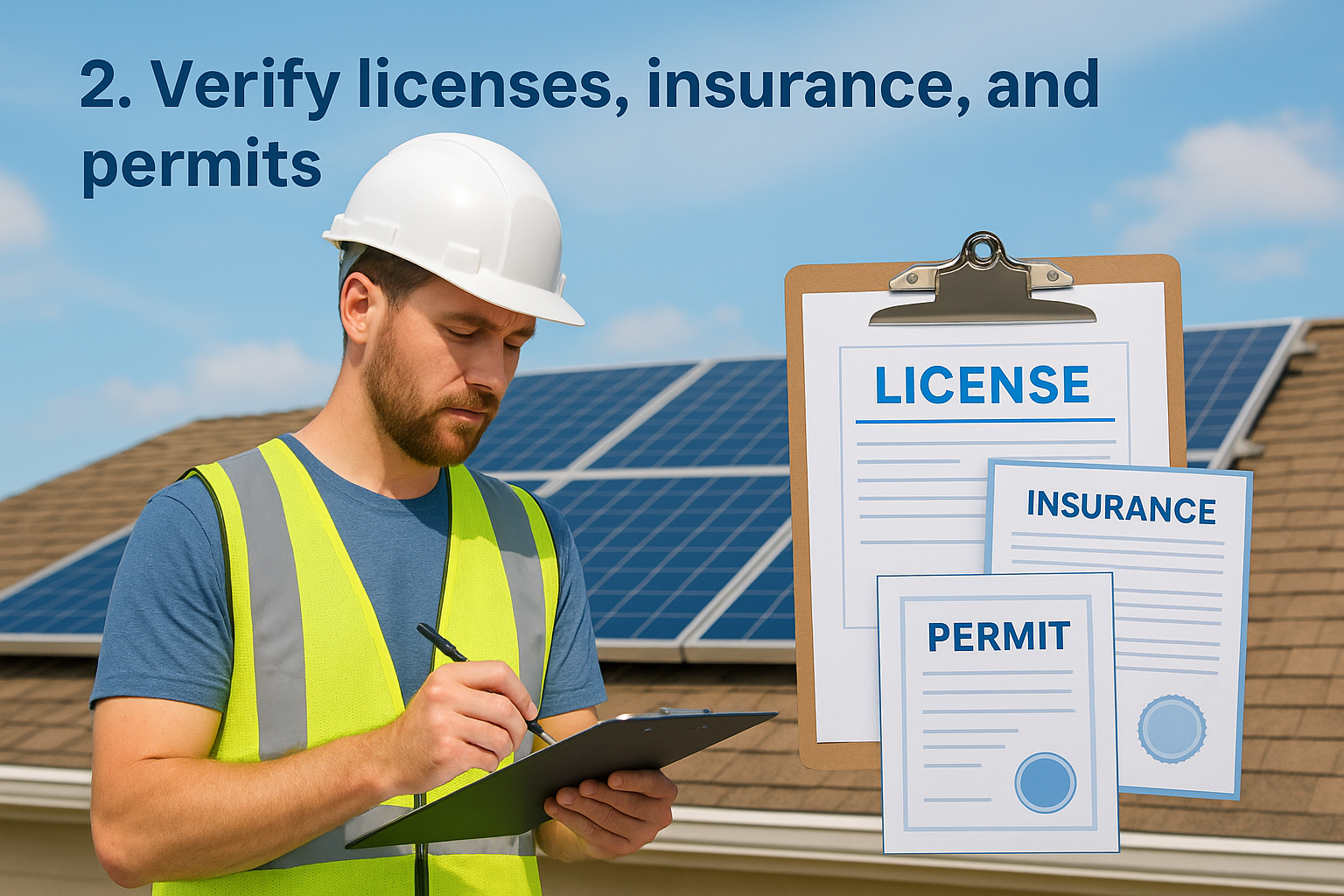 2. Verify licenses, insurance, and permits