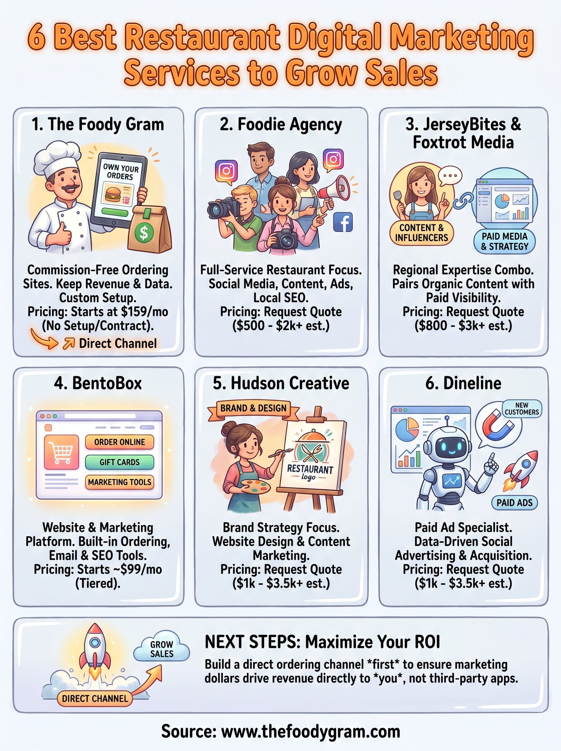 restaurant digital marketing services infographic