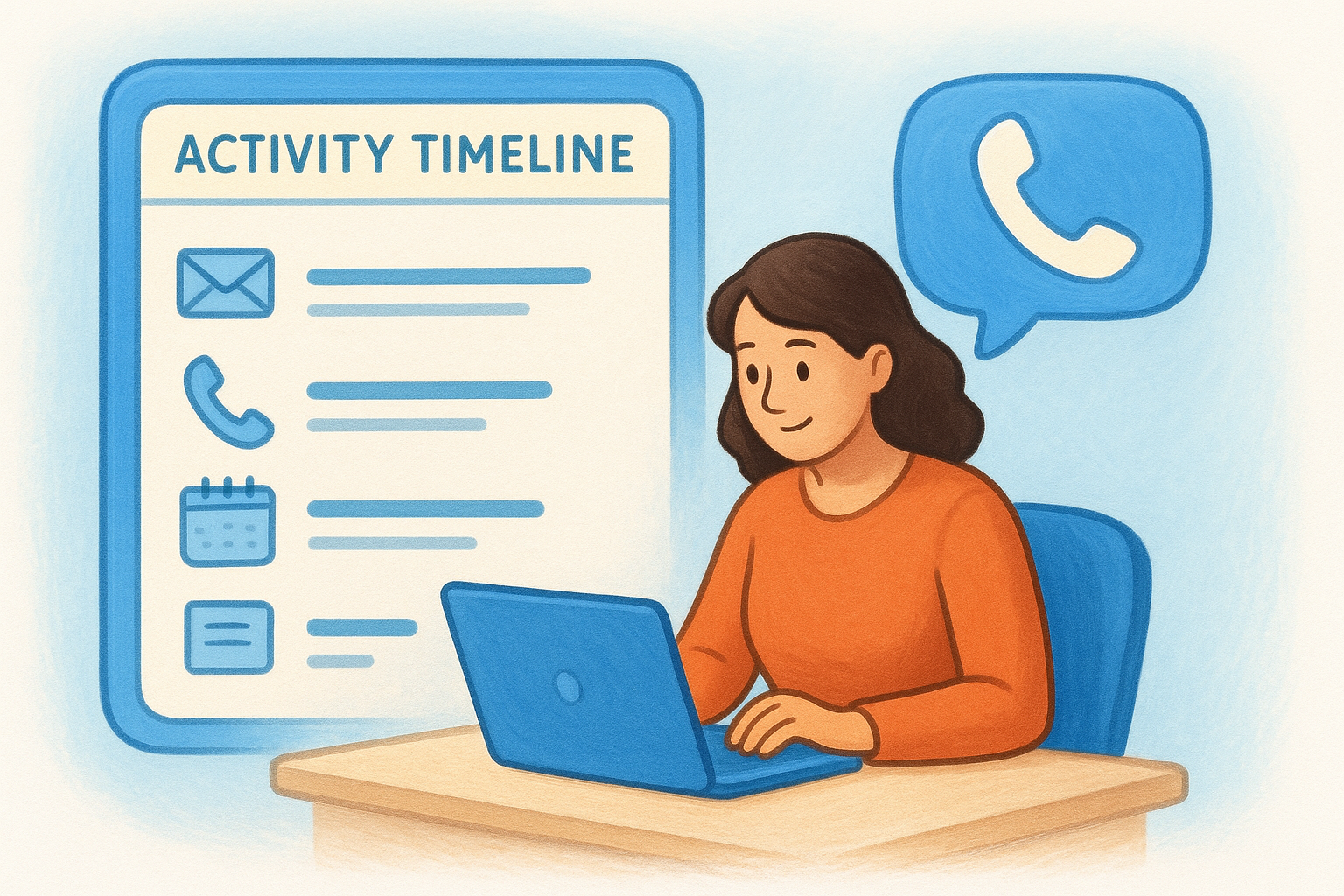 Activity timelines and communication logging