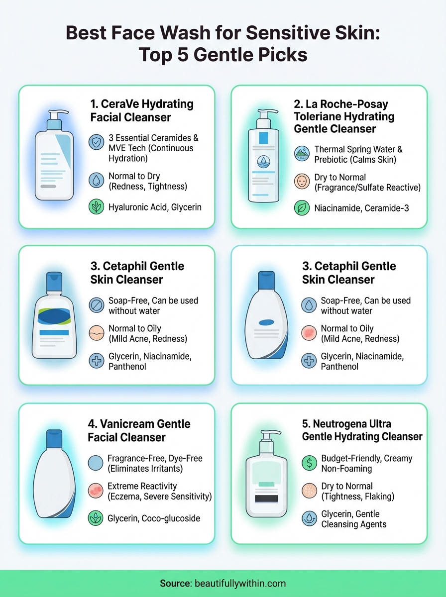 best face wash for sensitive skin infographic