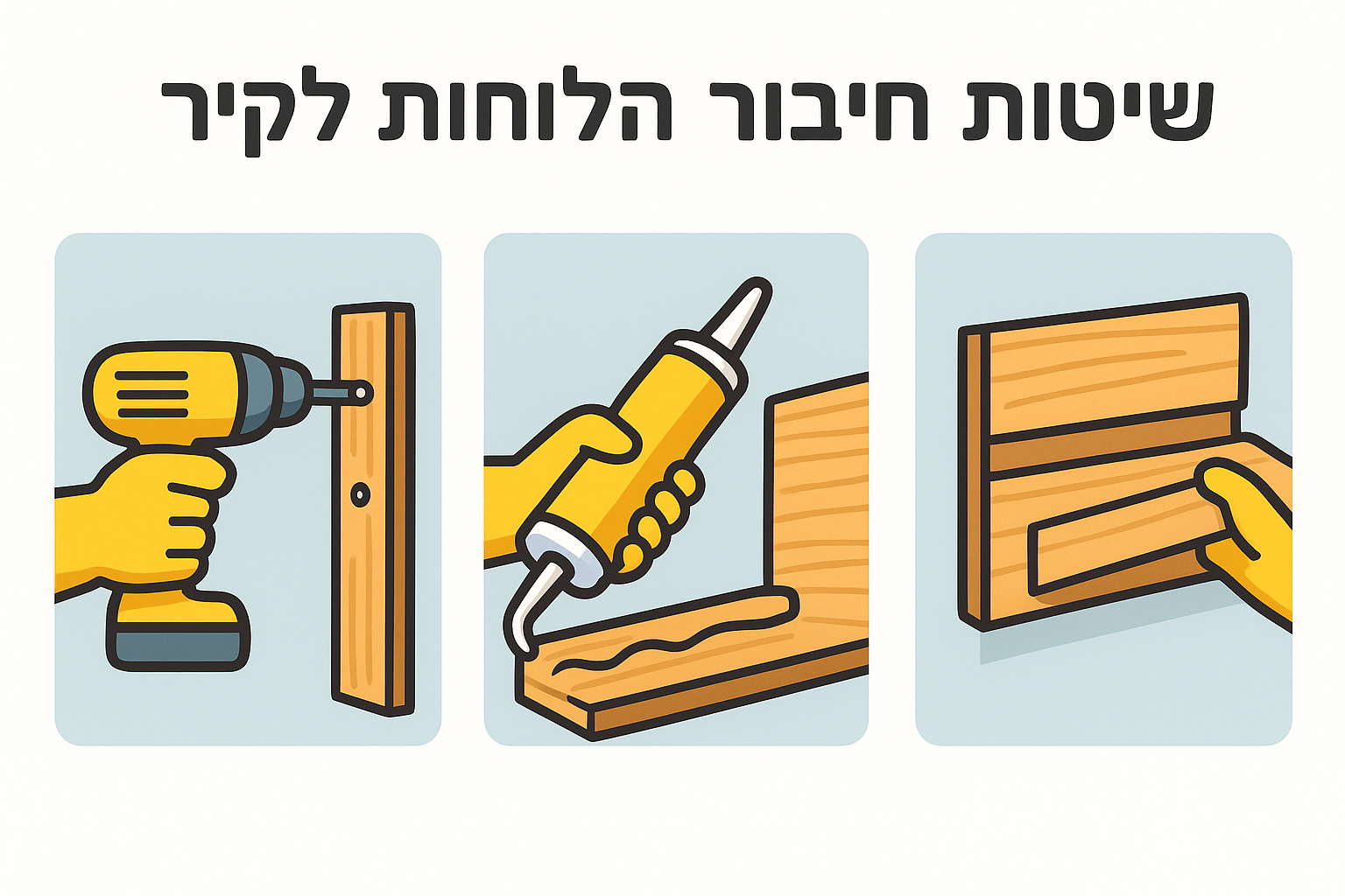 שיטות חיבור הלוחות לקיר