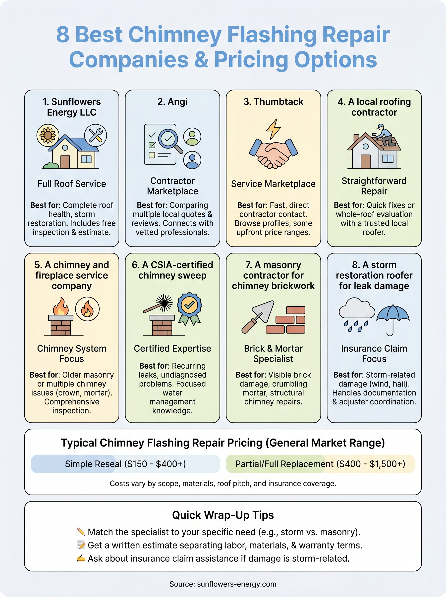 chimney flashing repair near me infographic