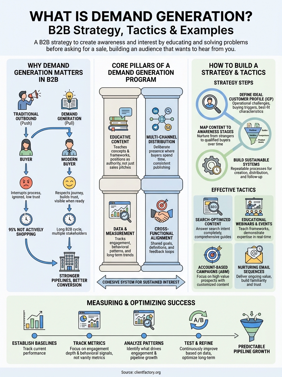 What Is Demand Generation? B2B Strategy, Tactics & Examples what is demand generation infographic