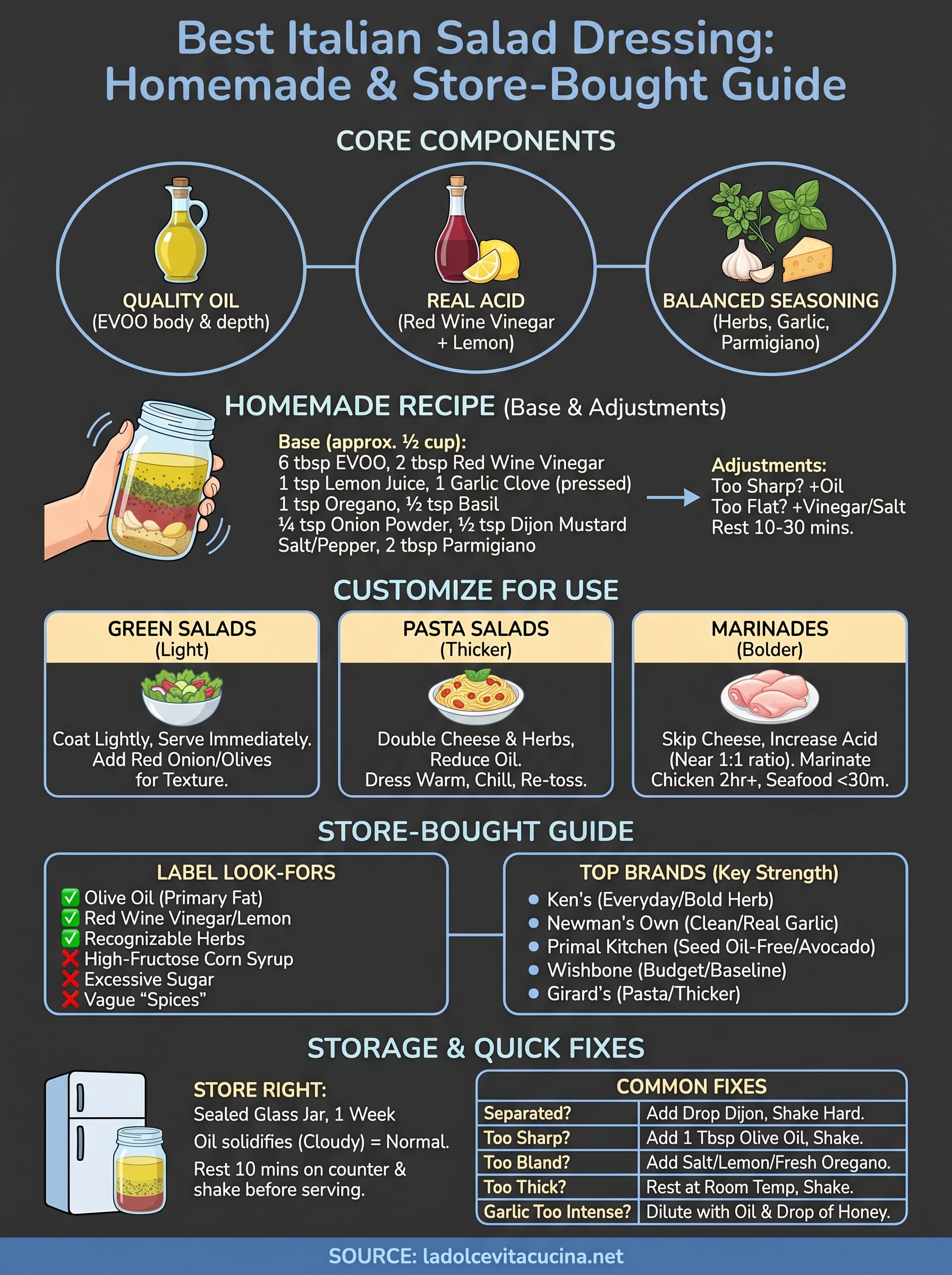 best italian salad dressing infographic