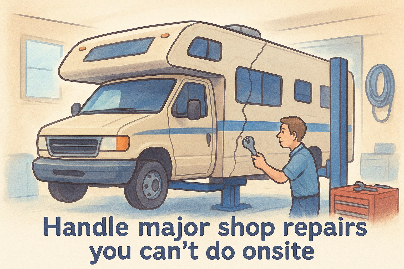 Handle major shop repairs you can't do onsite