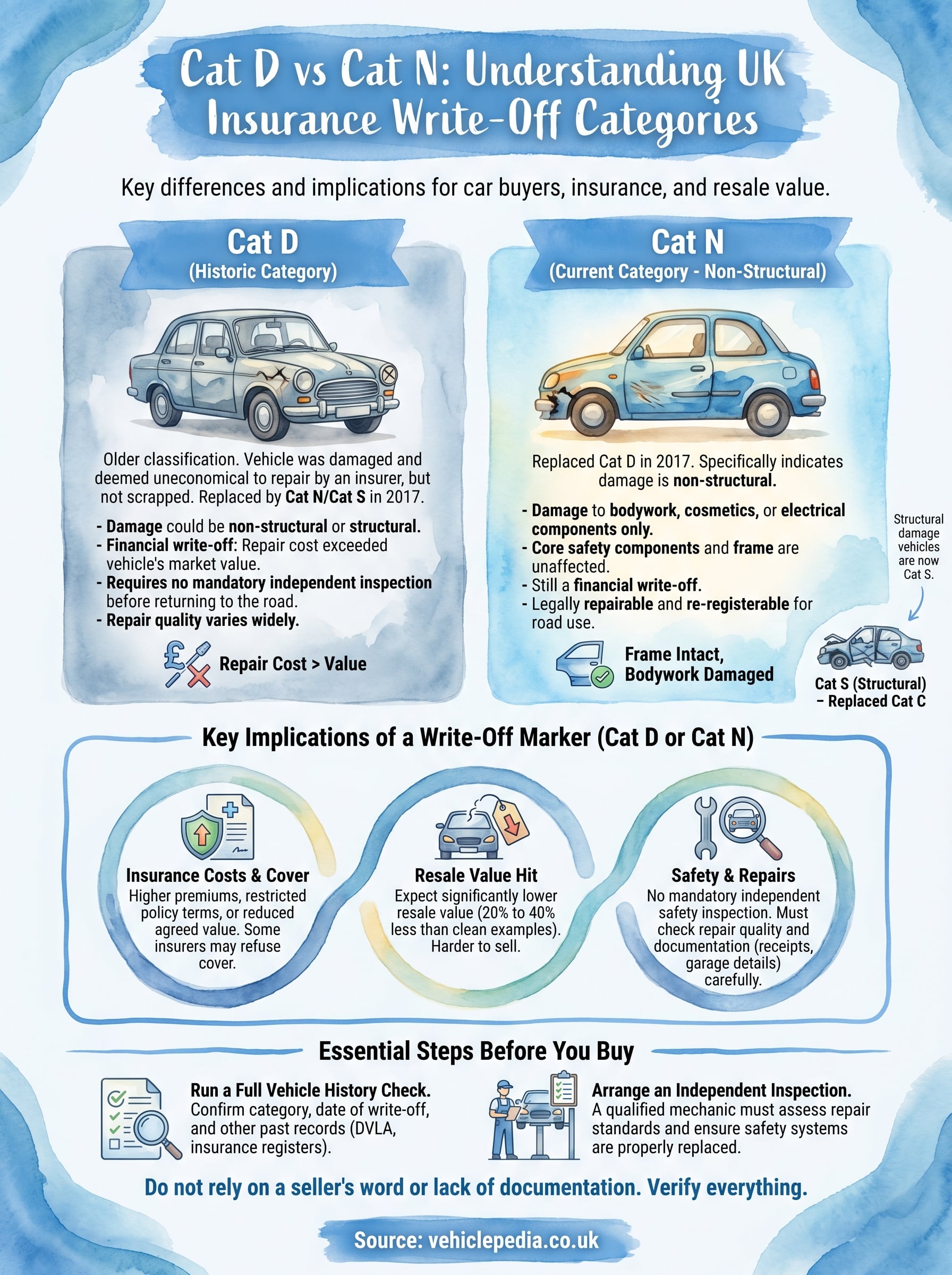 what does cat d mean on a car infographic