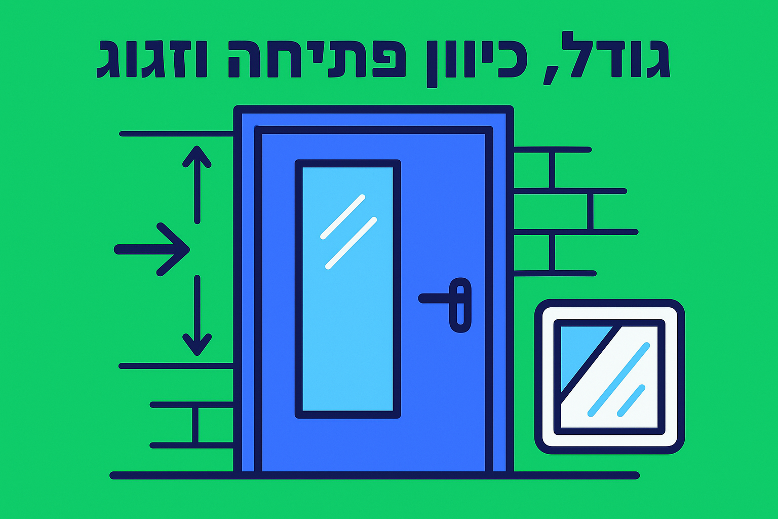 גודל, כיוון פתיחה וזיגוג