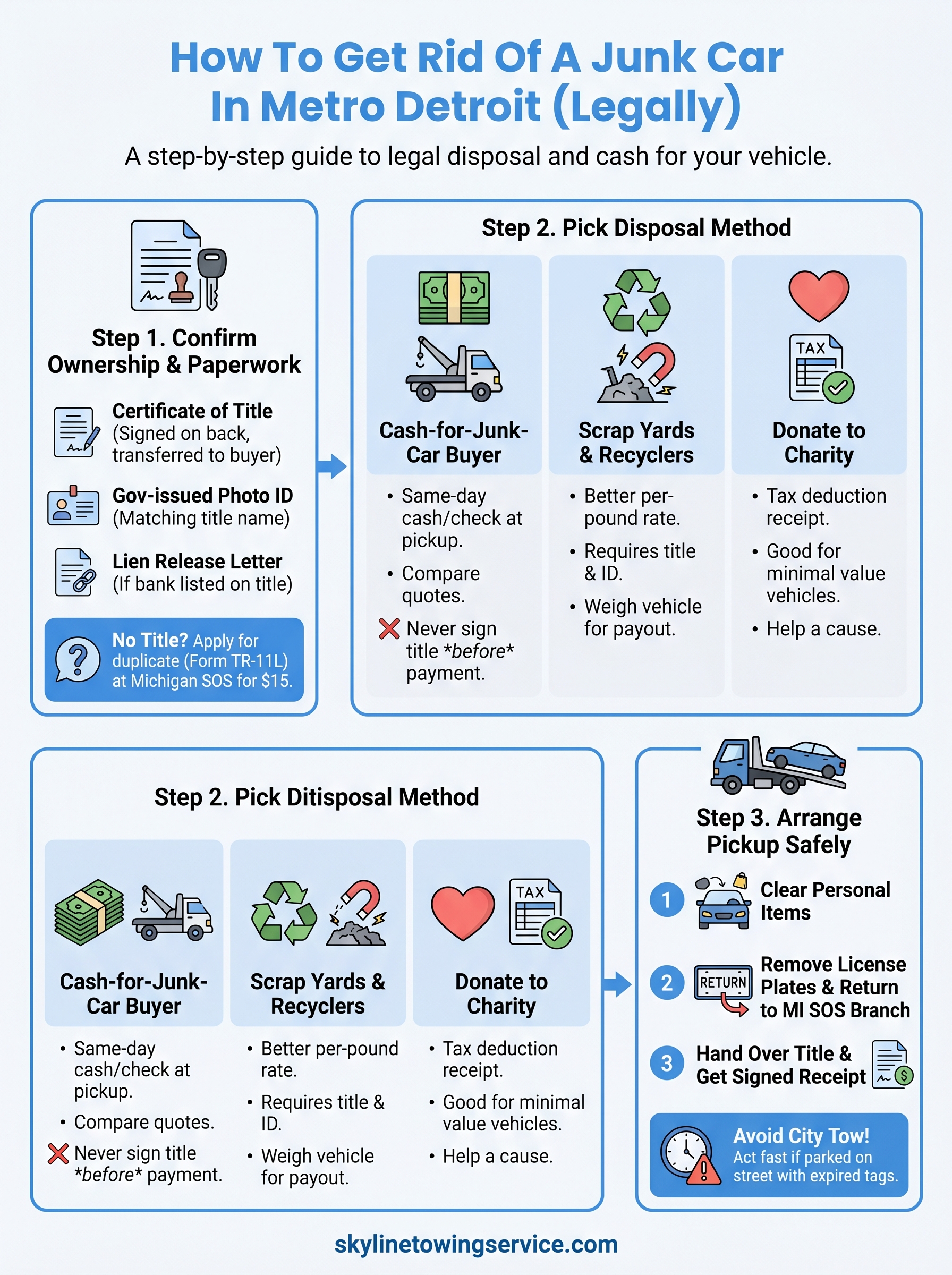 how to get rid of a junk car infographic