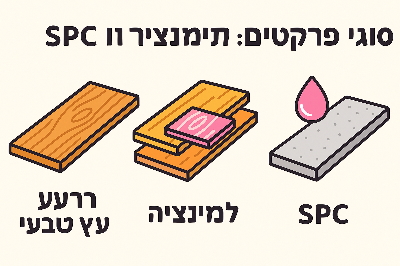 סוגי פרקטים: עץ, למינציה ו‑SPC