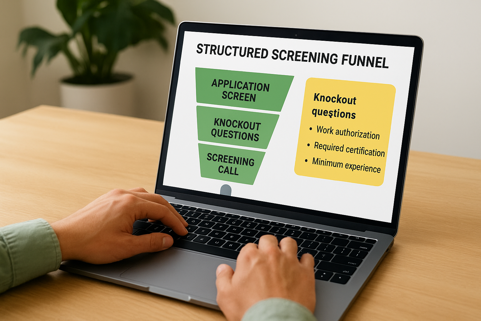 6. Screen with a structured funnel and knockouts