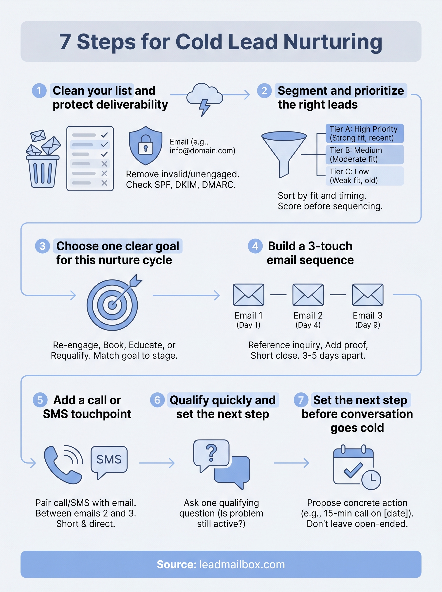 how to nurture cold leads infographic