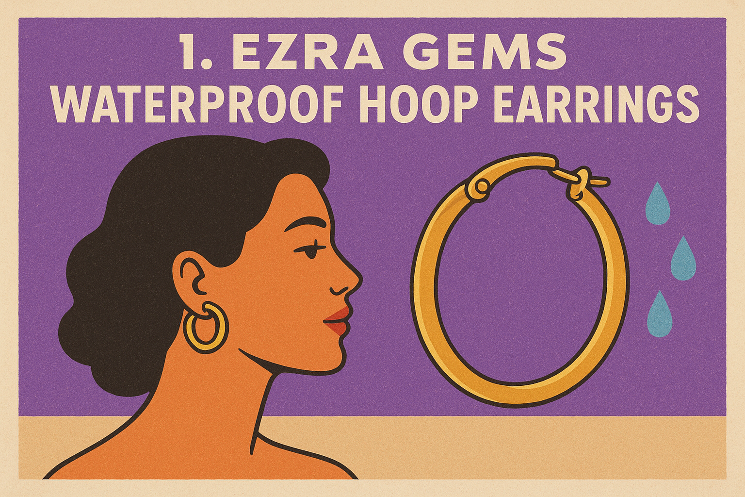 1. Ezra Gems Waterproof Hoop Earrings