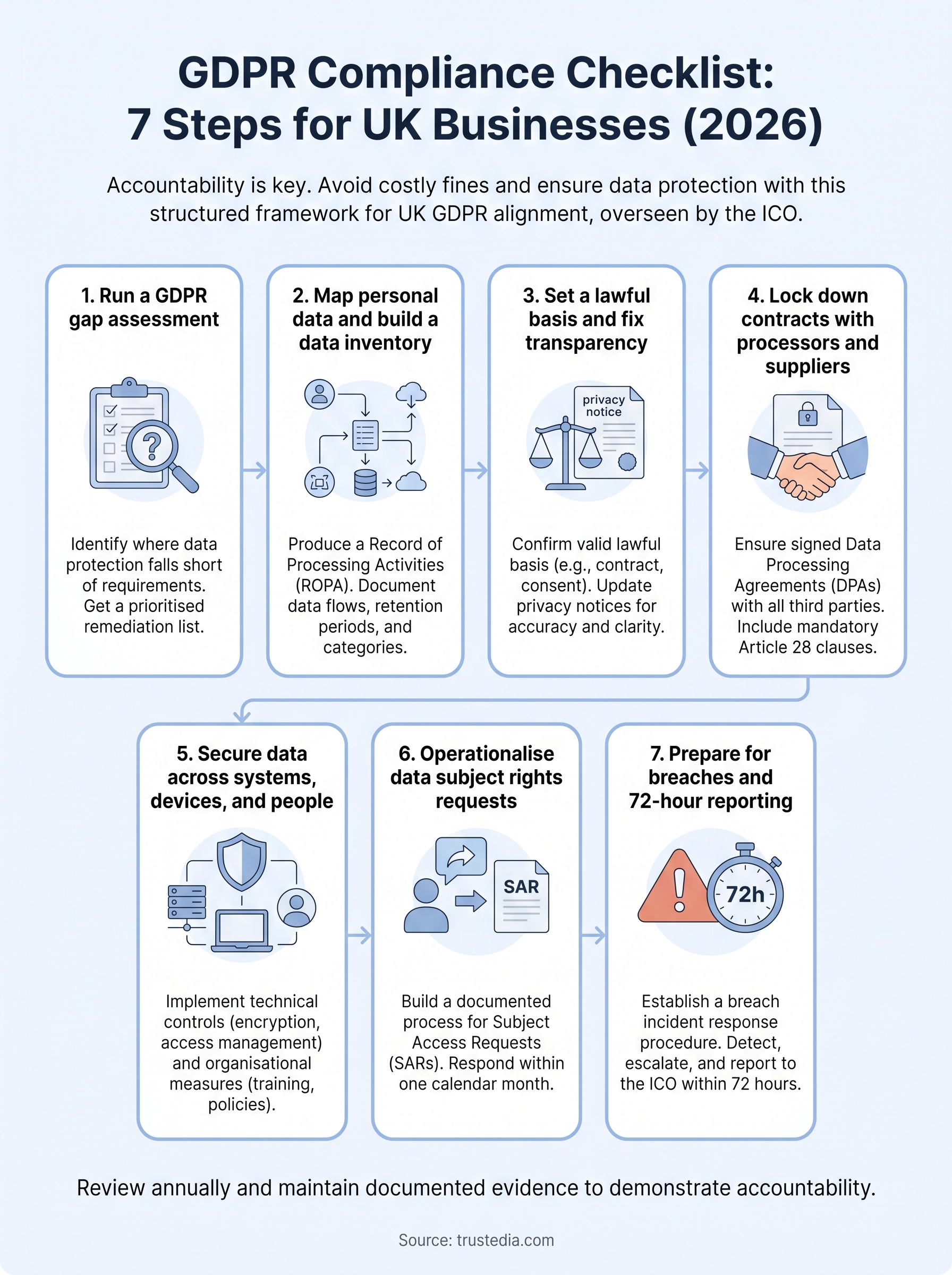 gdpr compliance checklist infographic