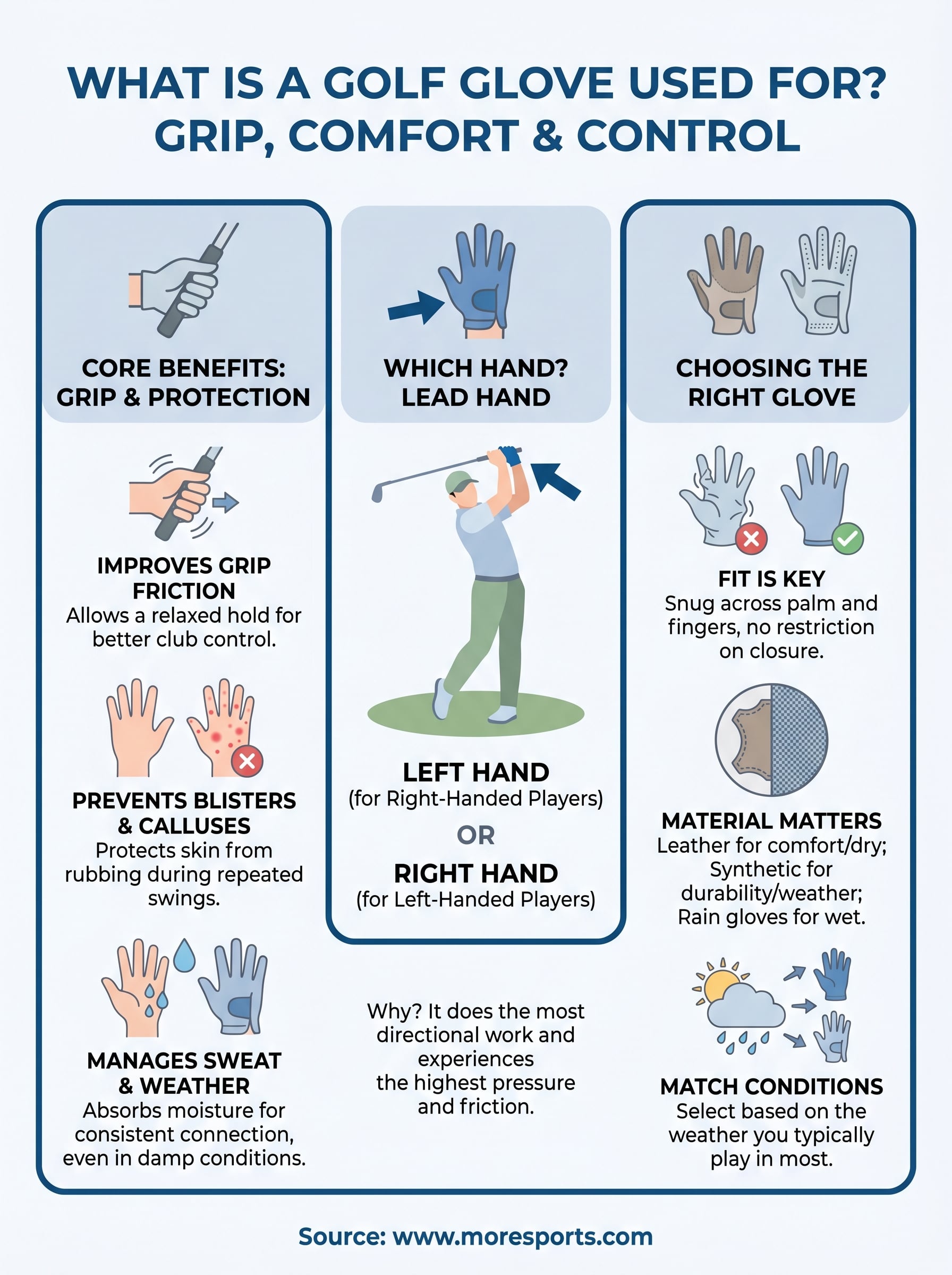what is a golf glove used for infographic