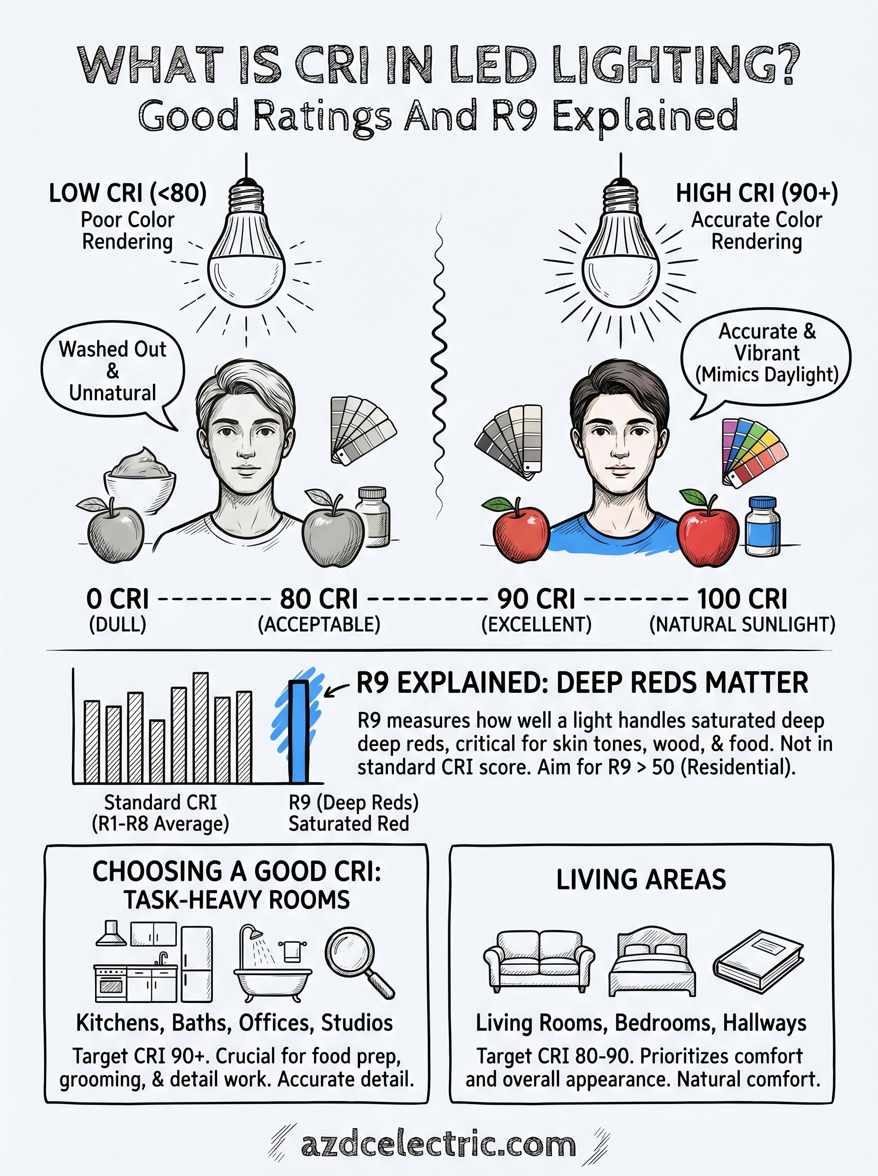 what is cri in led lighting infographic