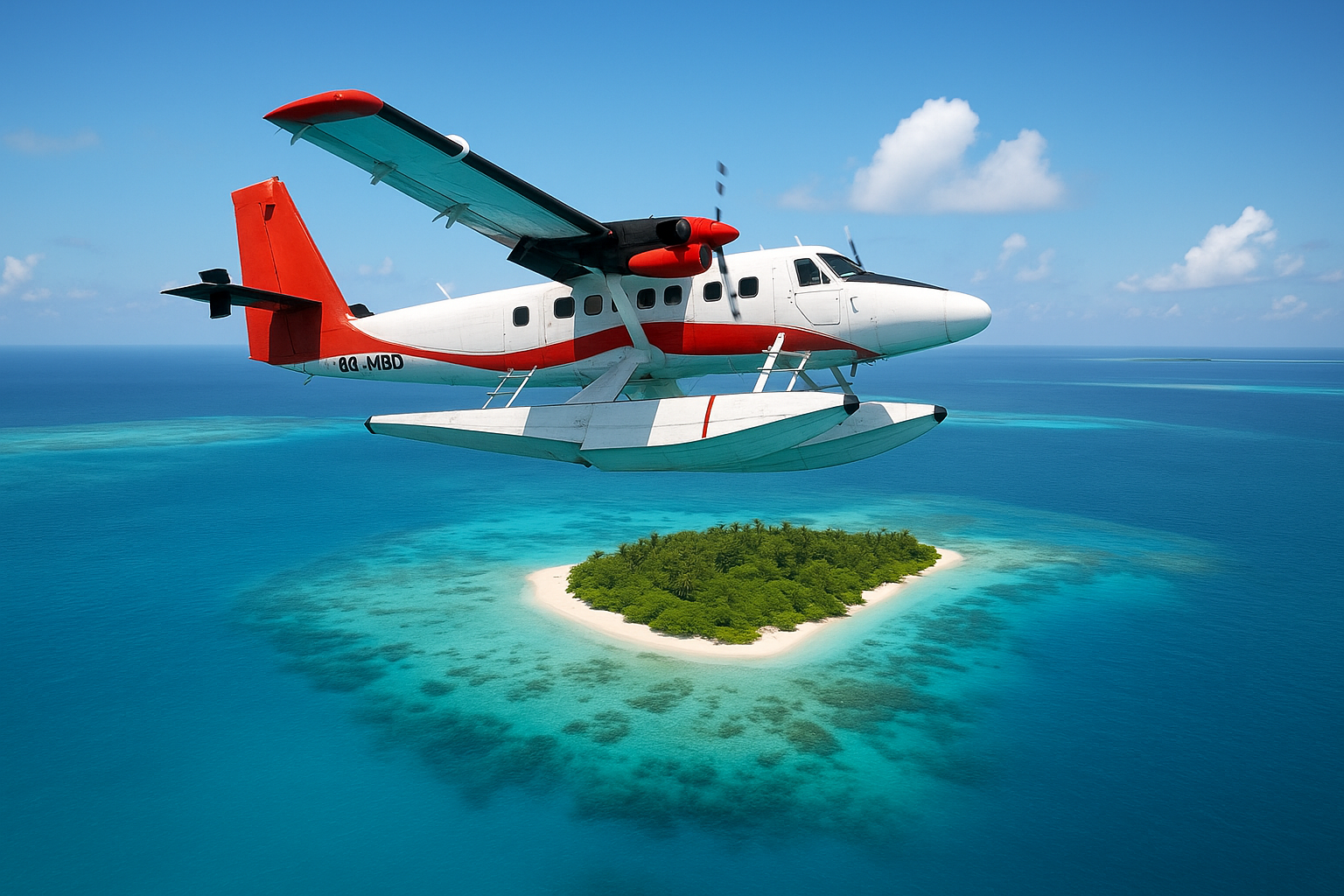 Der Transfer per Wasserflugzeug