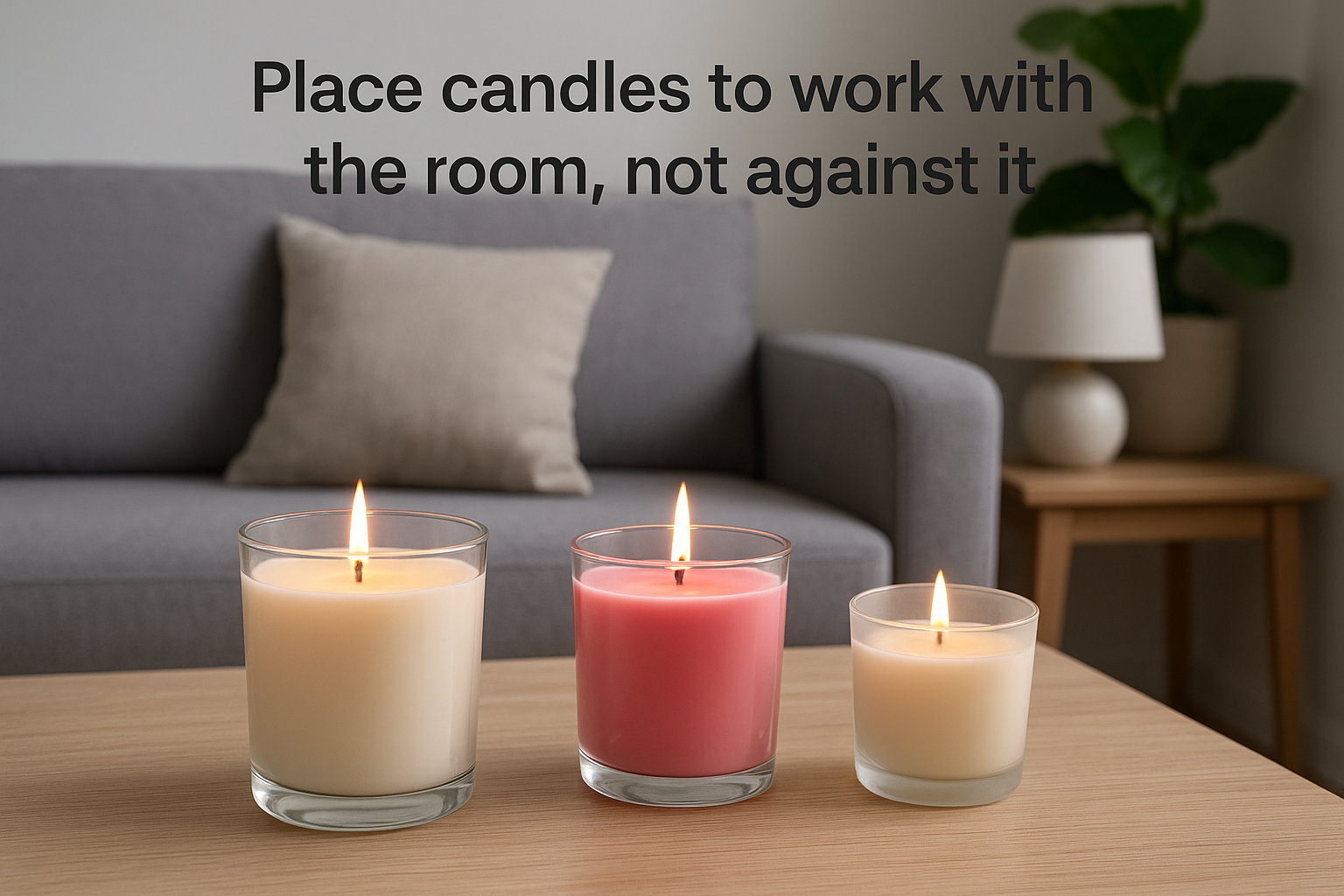 Place candles to work with the room, not against it
