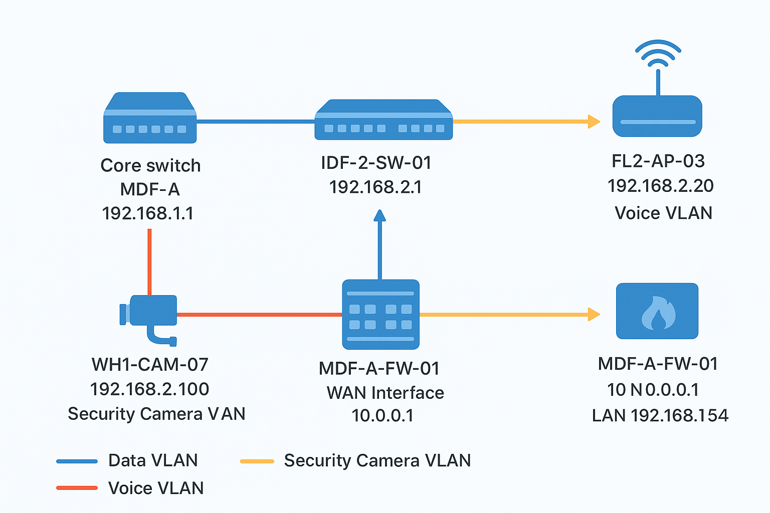 Document IP addresses and VLANs