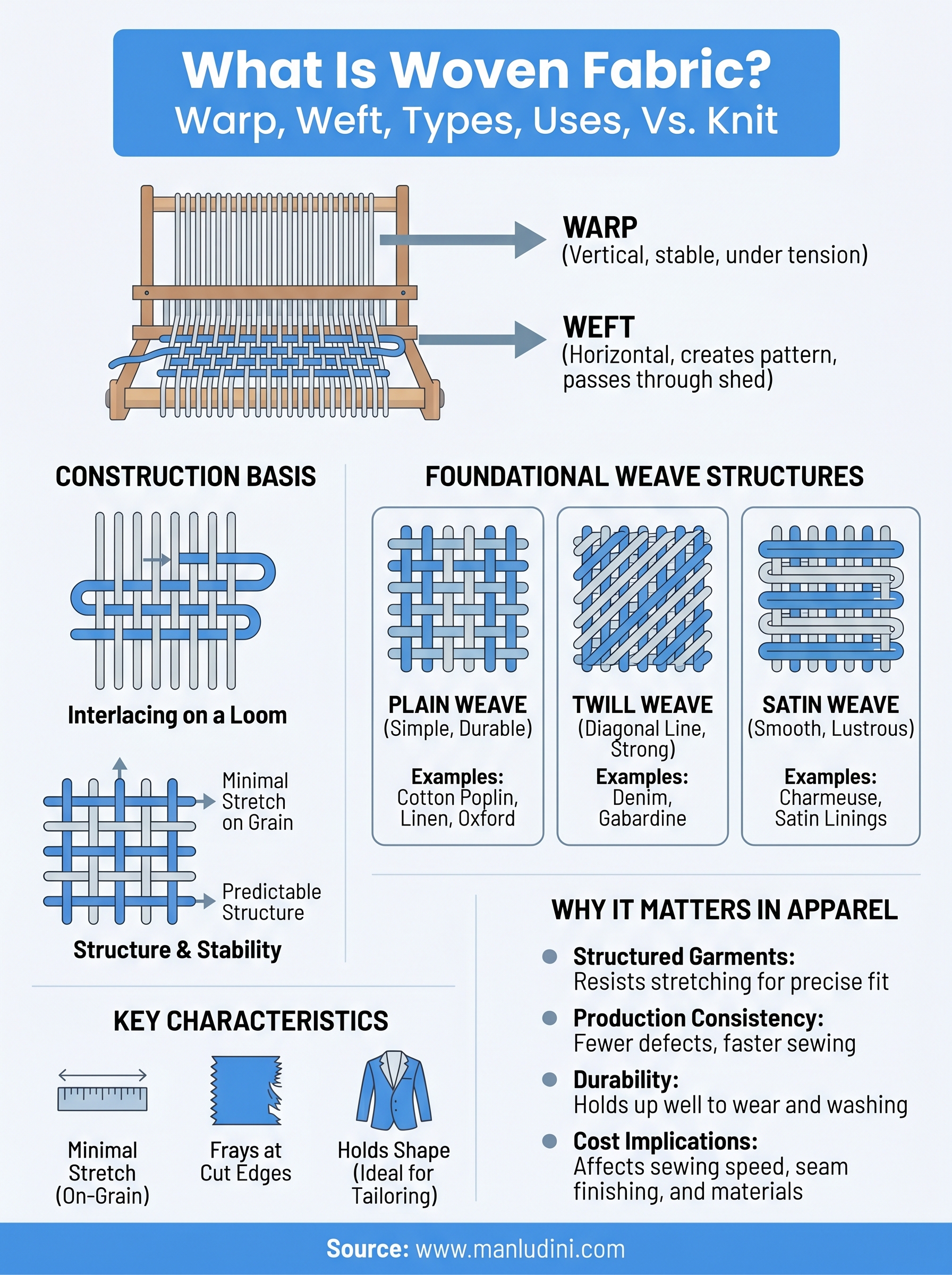 what is woven fabric infographic