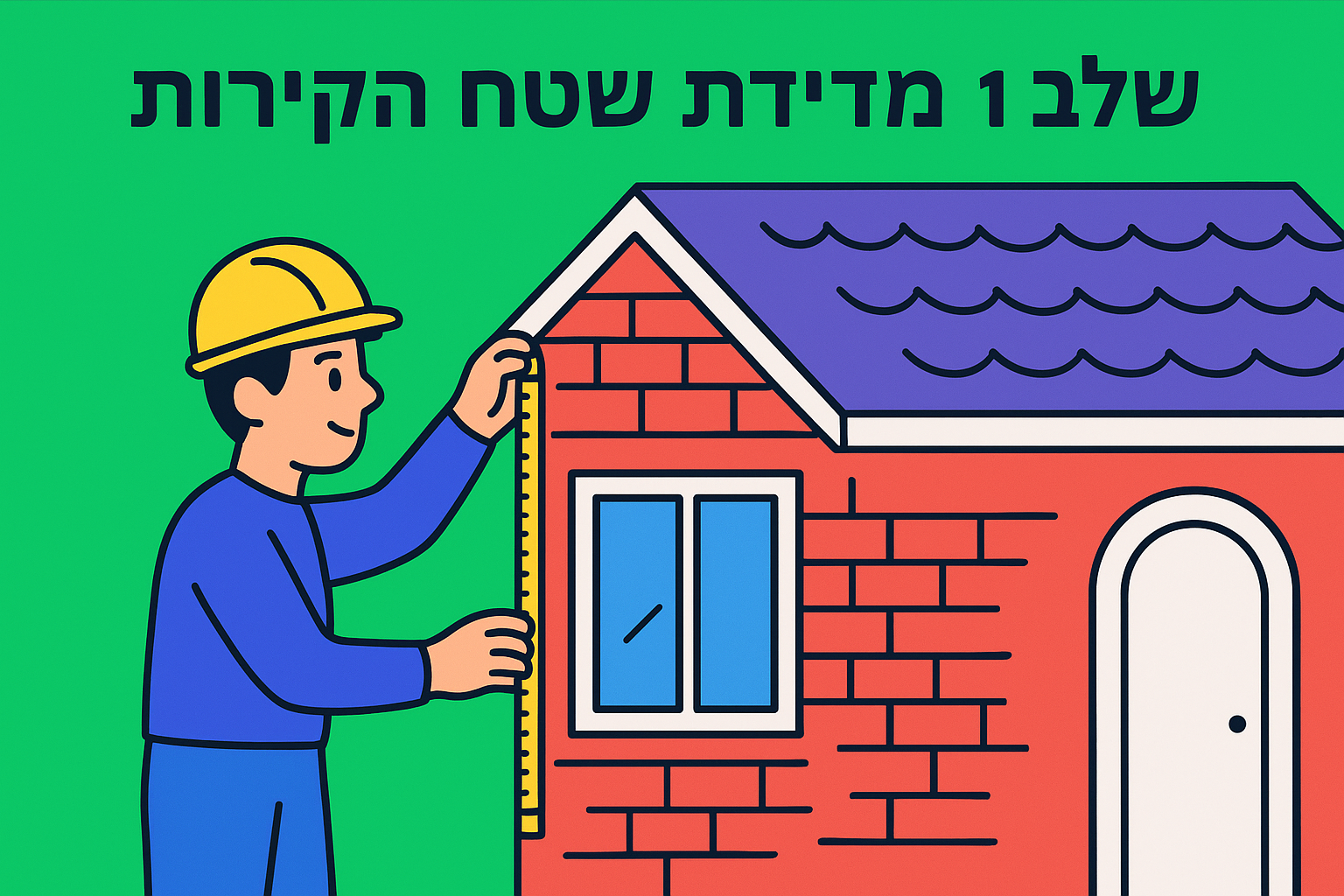 שלב 1: מדידת שטח הקירות