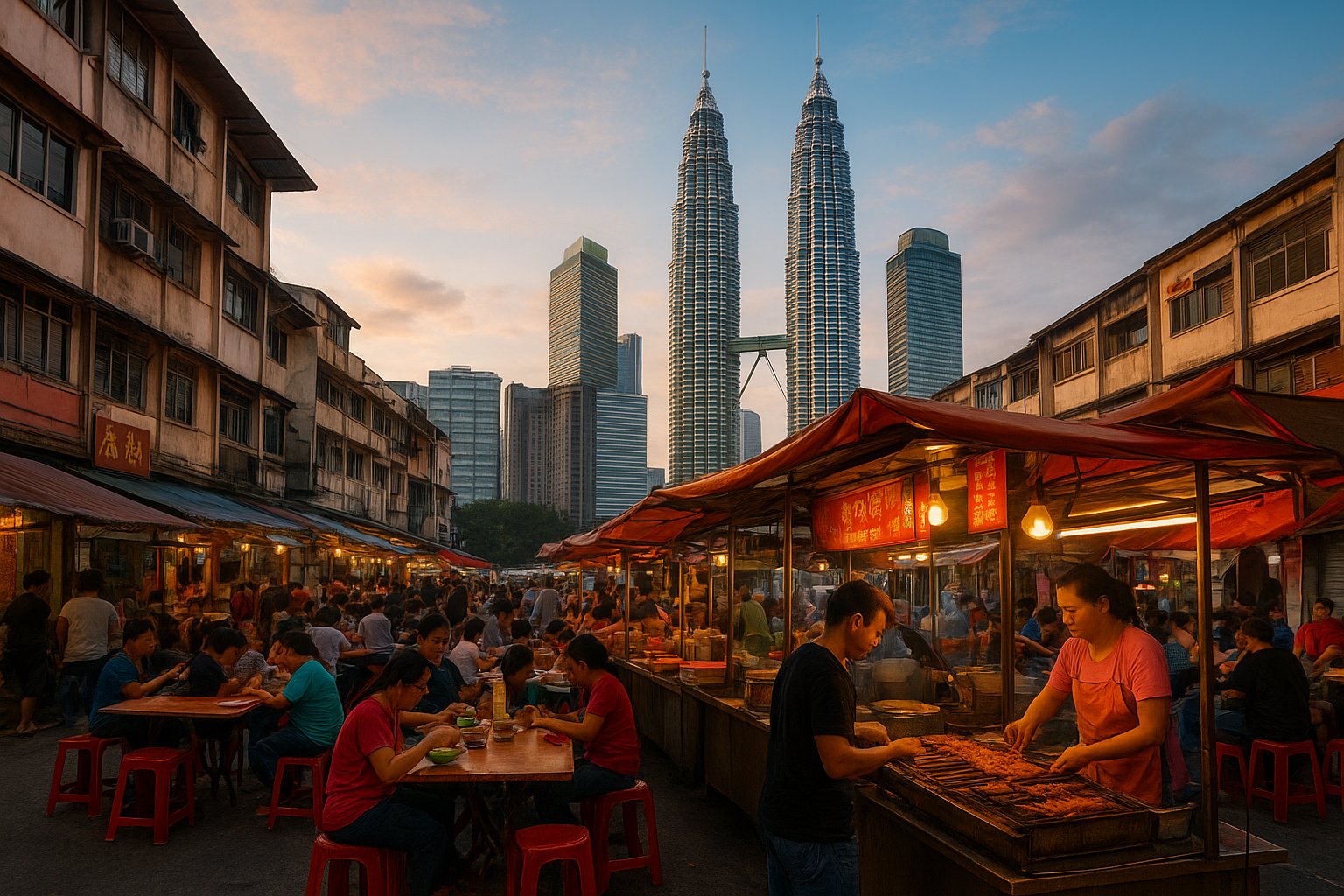2. Kuala Lumpur for skyline views and street food