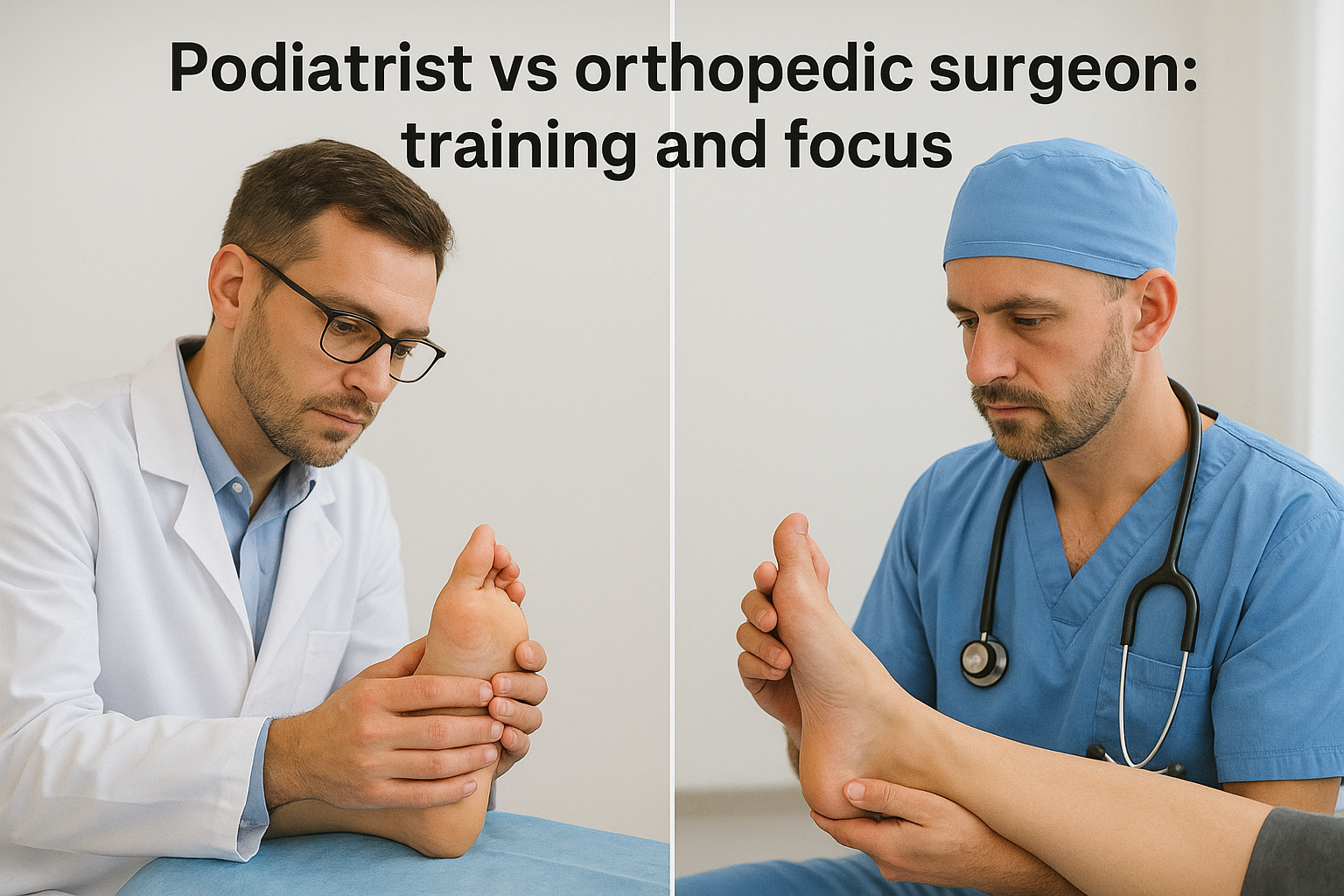 Podiatrist vs orthopedic surgeon: training and focus