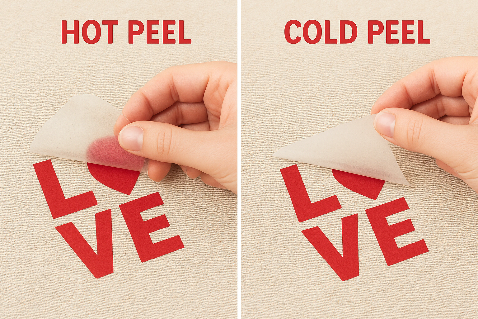 Hot peel versus cold peel