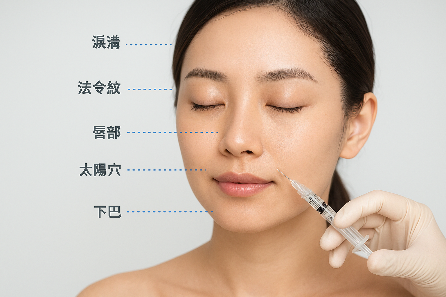 常見注射部位與預期效果