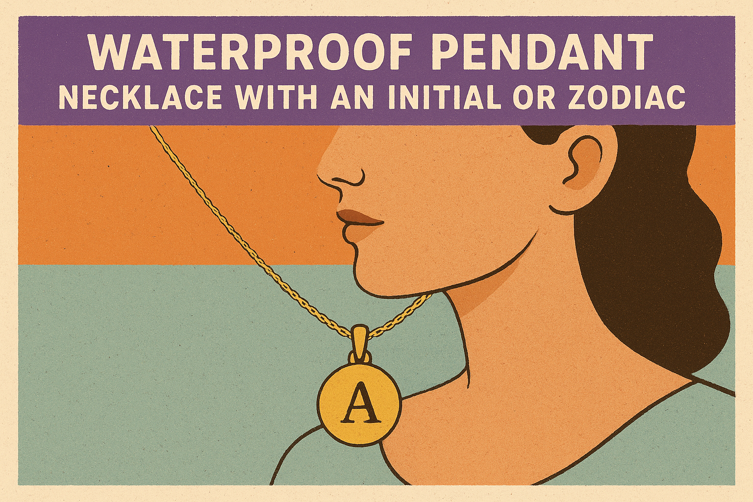 4. Waterproof pendant necklace with an initial or zodiac