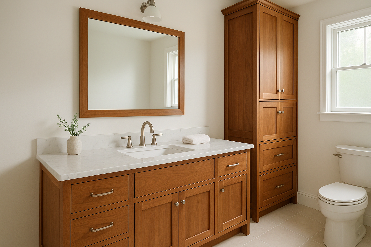 1. Start with custom vanity and storage work