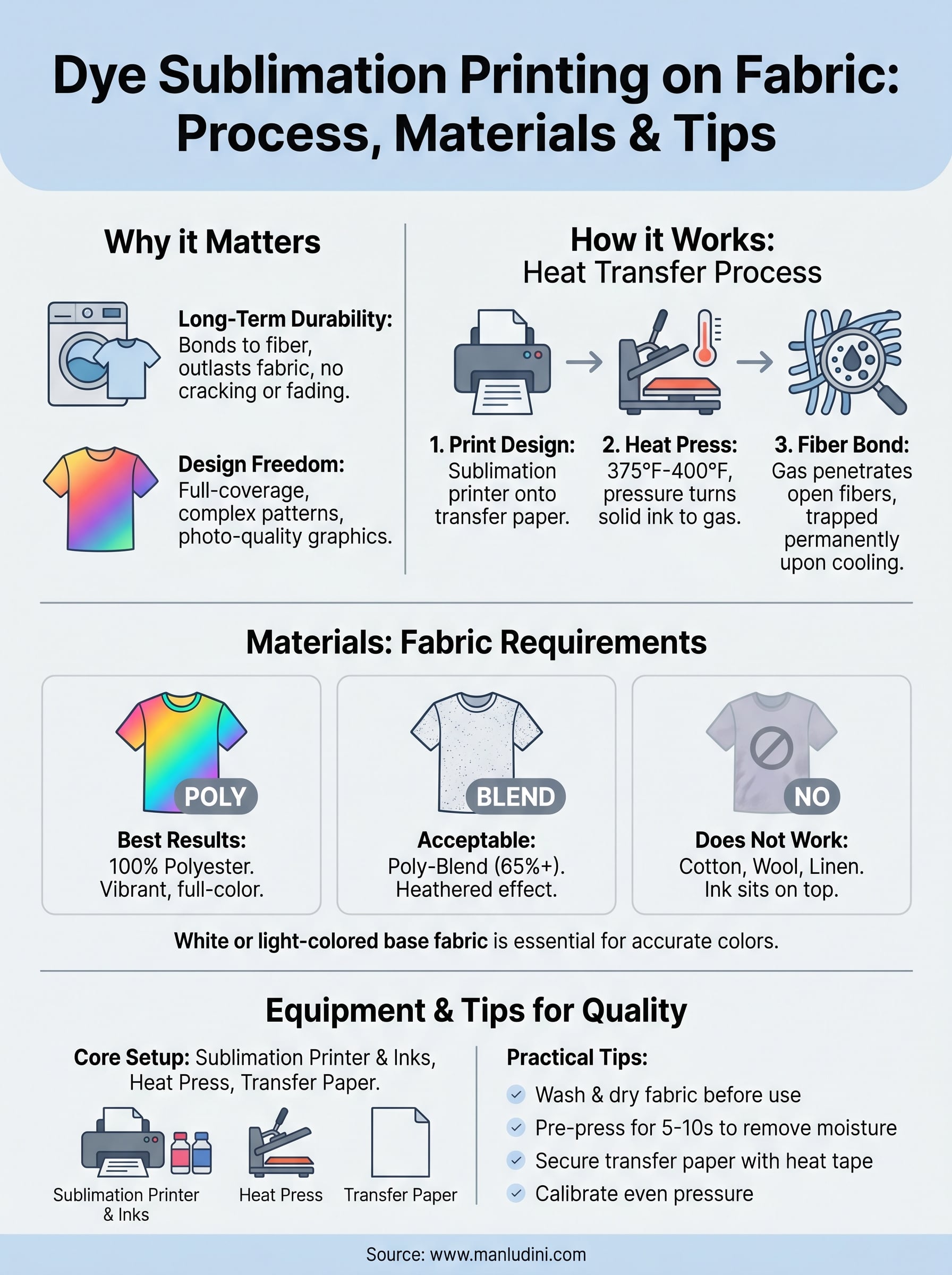 dye sublimation printing on fabric infographic