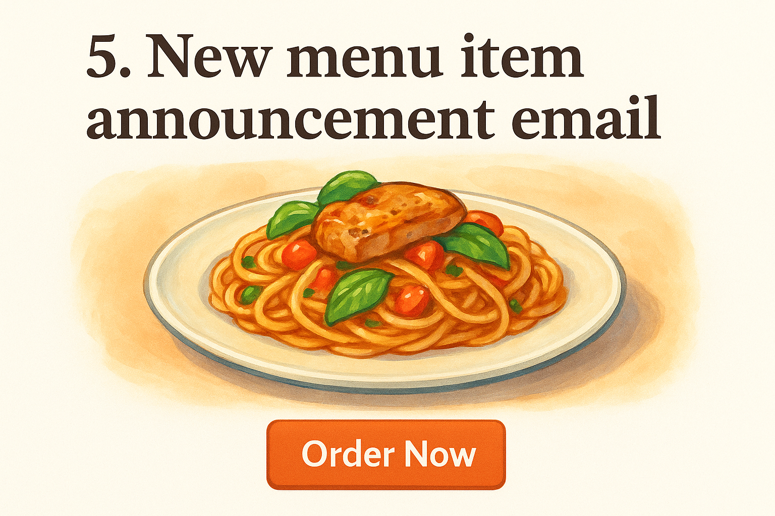 5. New menu item announcement email