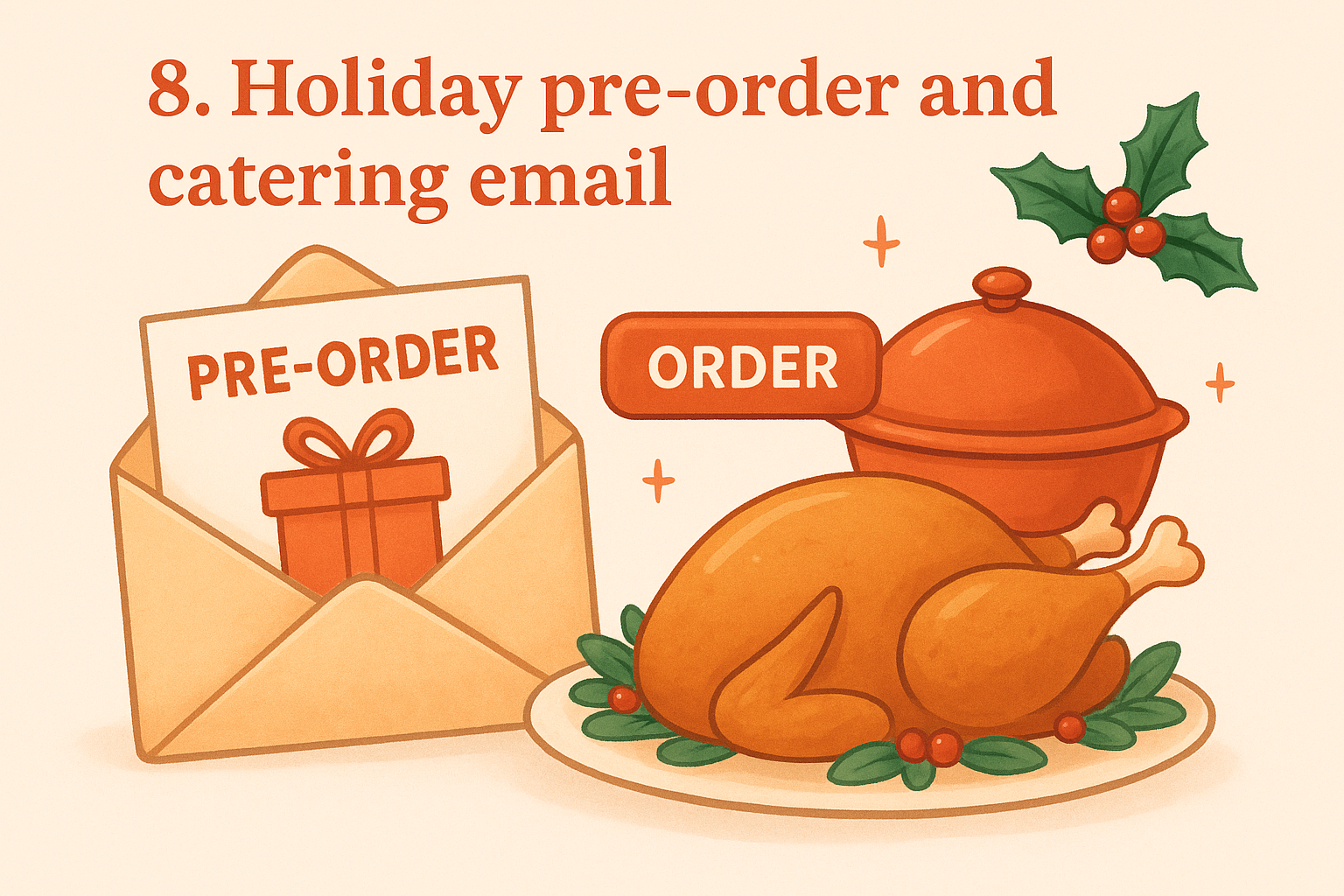 8. Holiday pre-order and catering email