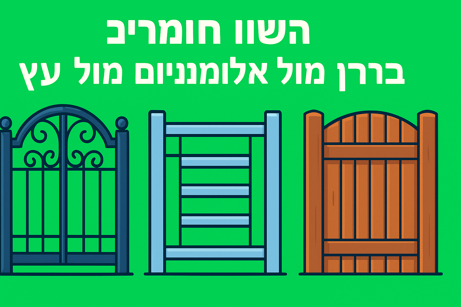 השוו חומרים: ברזל מול אלומיניום מול עץ