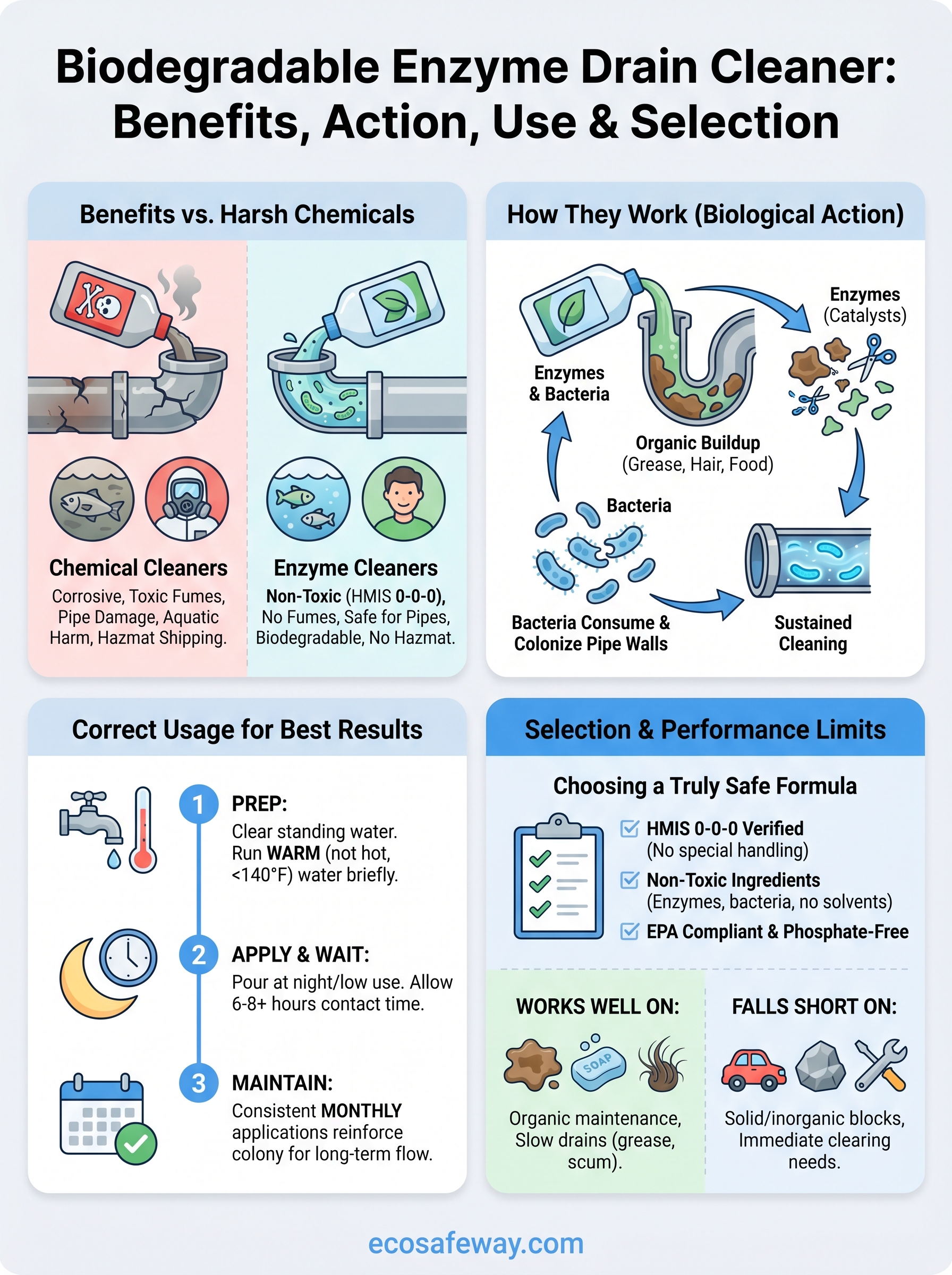 biodegradable enzyme drain cleaner infographic
