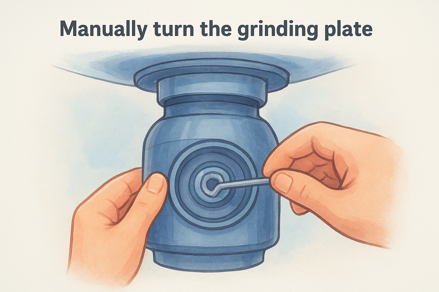 Manually turn the grinding plate