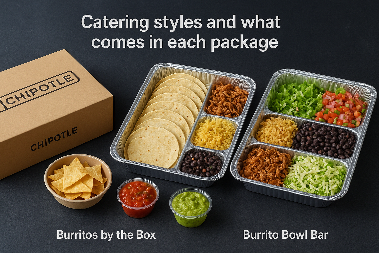 Catering styles and what comes in each package